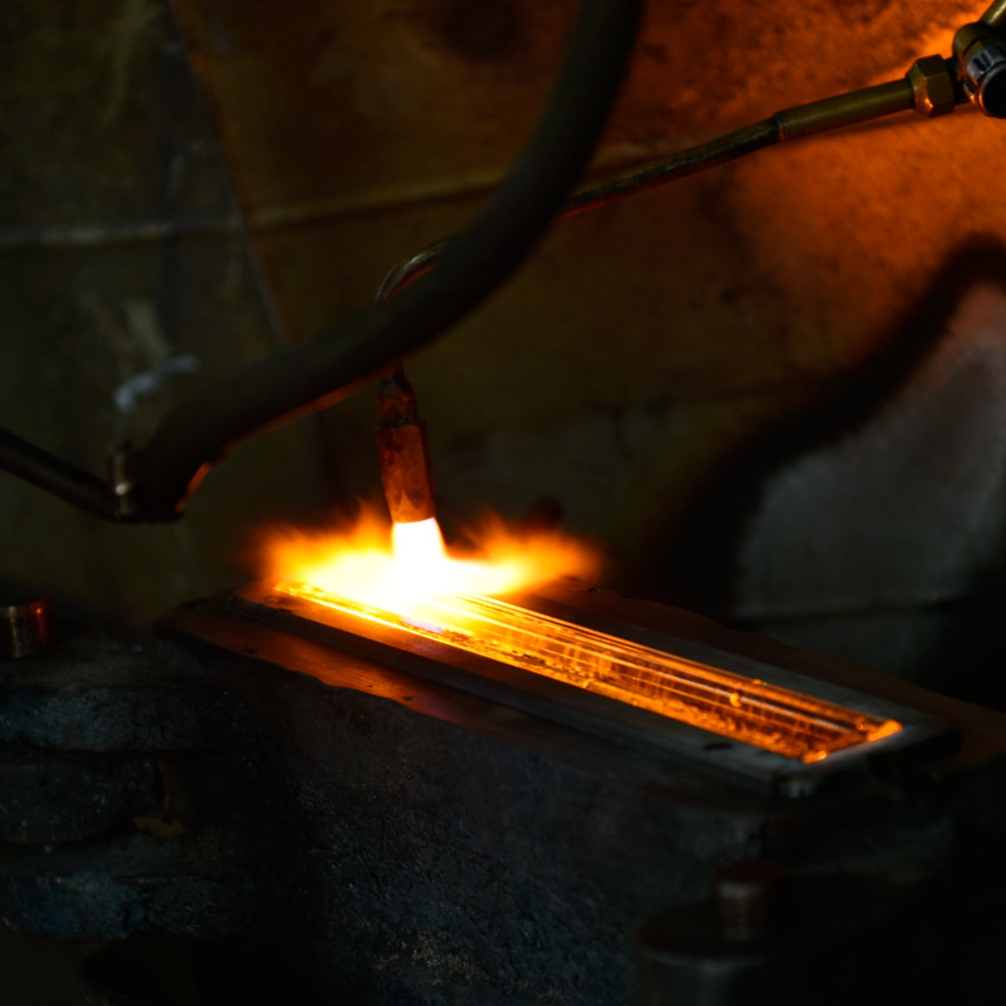 Himalayas Integrated LED 36in Black Vanity Light with Handcrafted Glass