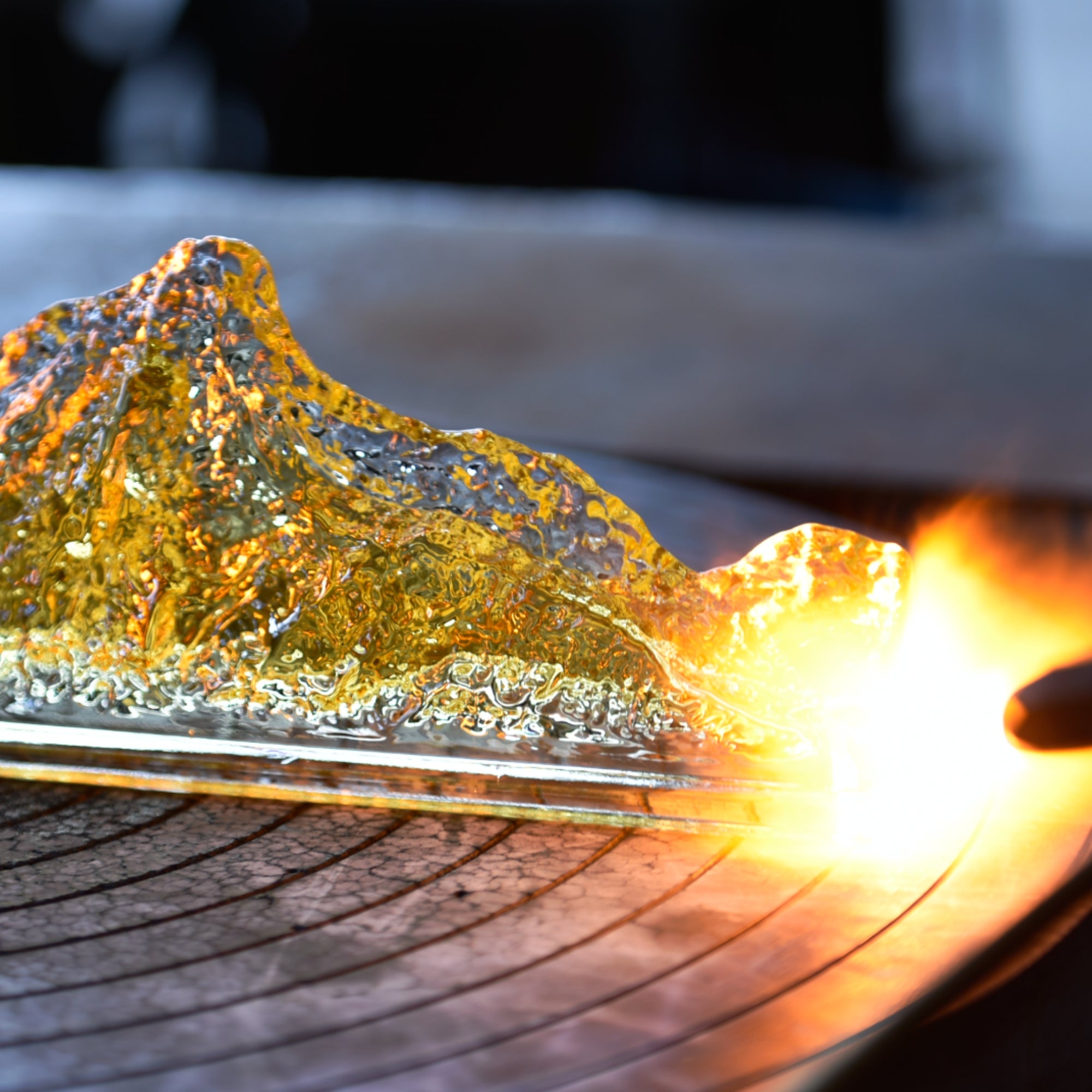 Himalayas Integrated LED 36in Brass Vanity Light with Handcrafted Glass