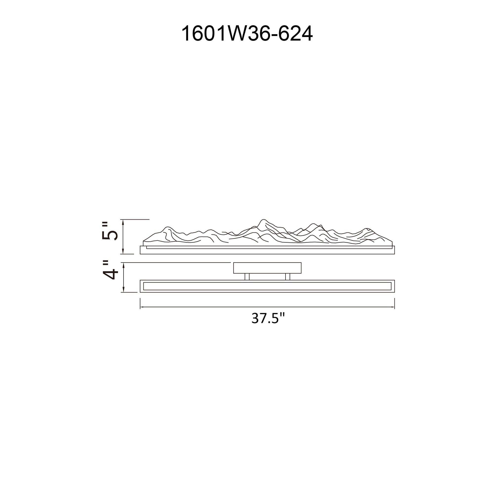 Himalayas Integrated LED 36in Brass Vanity Light with Handcrafted Glass