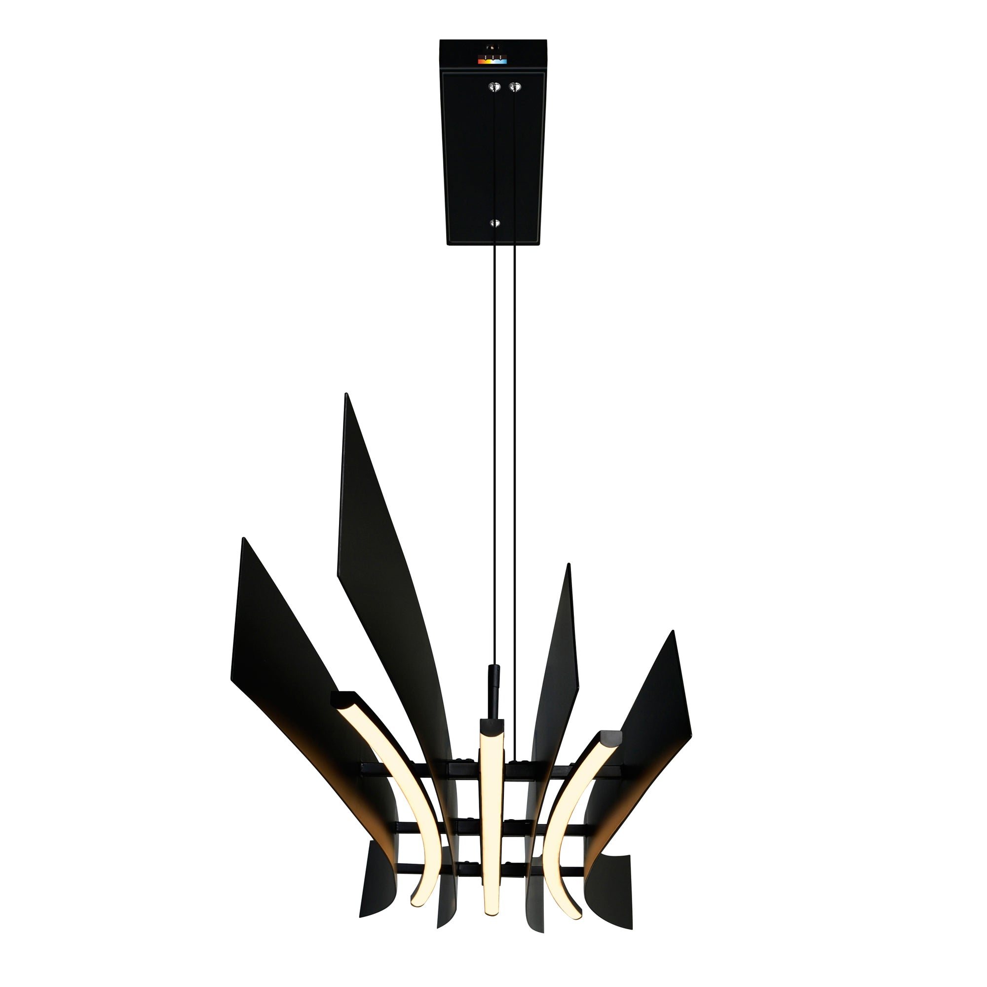 Candora Integrated LED 50in Black Chandelier - CWI Lighting