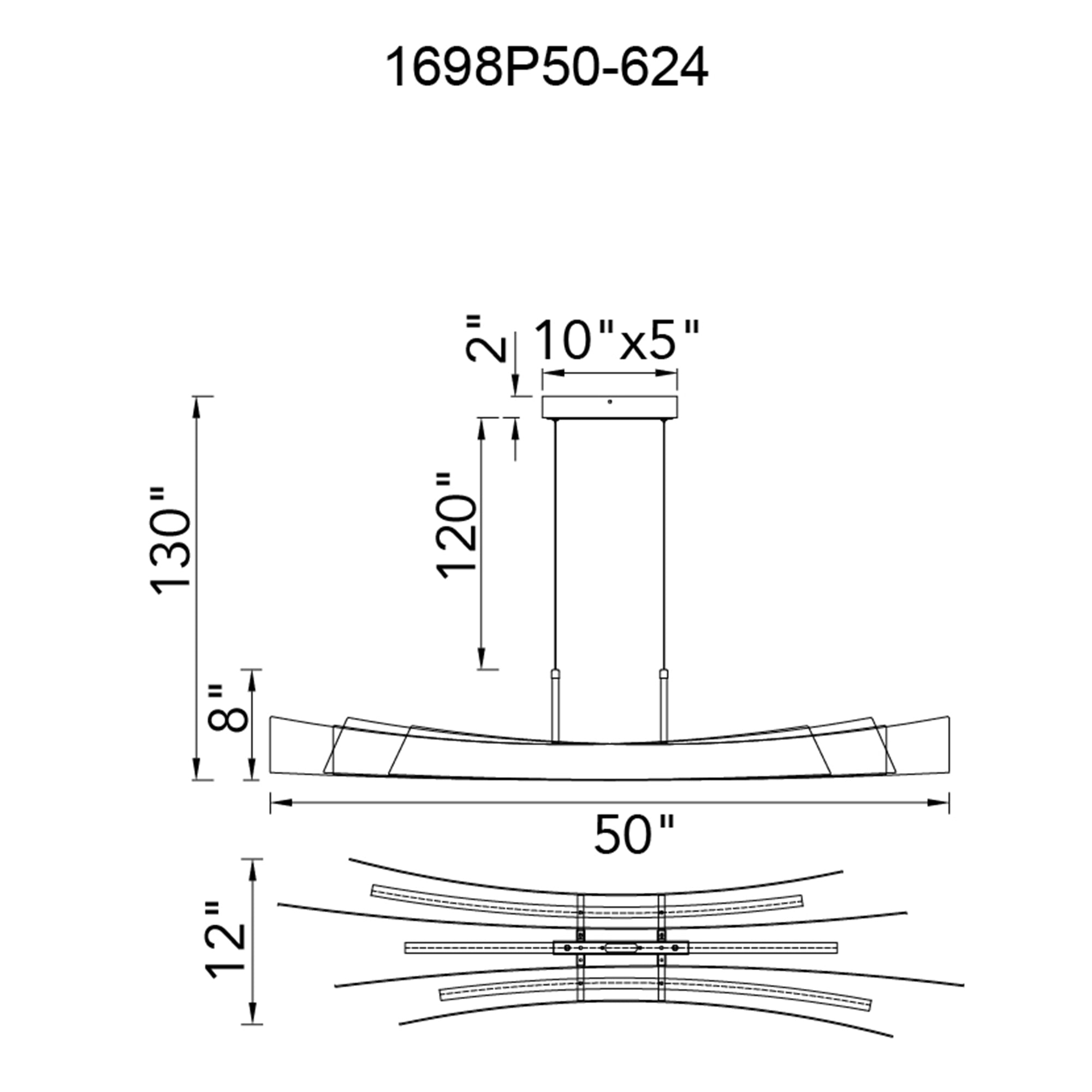 Candora Integrated LED 50in Brass Chandelier - CWI Lighting