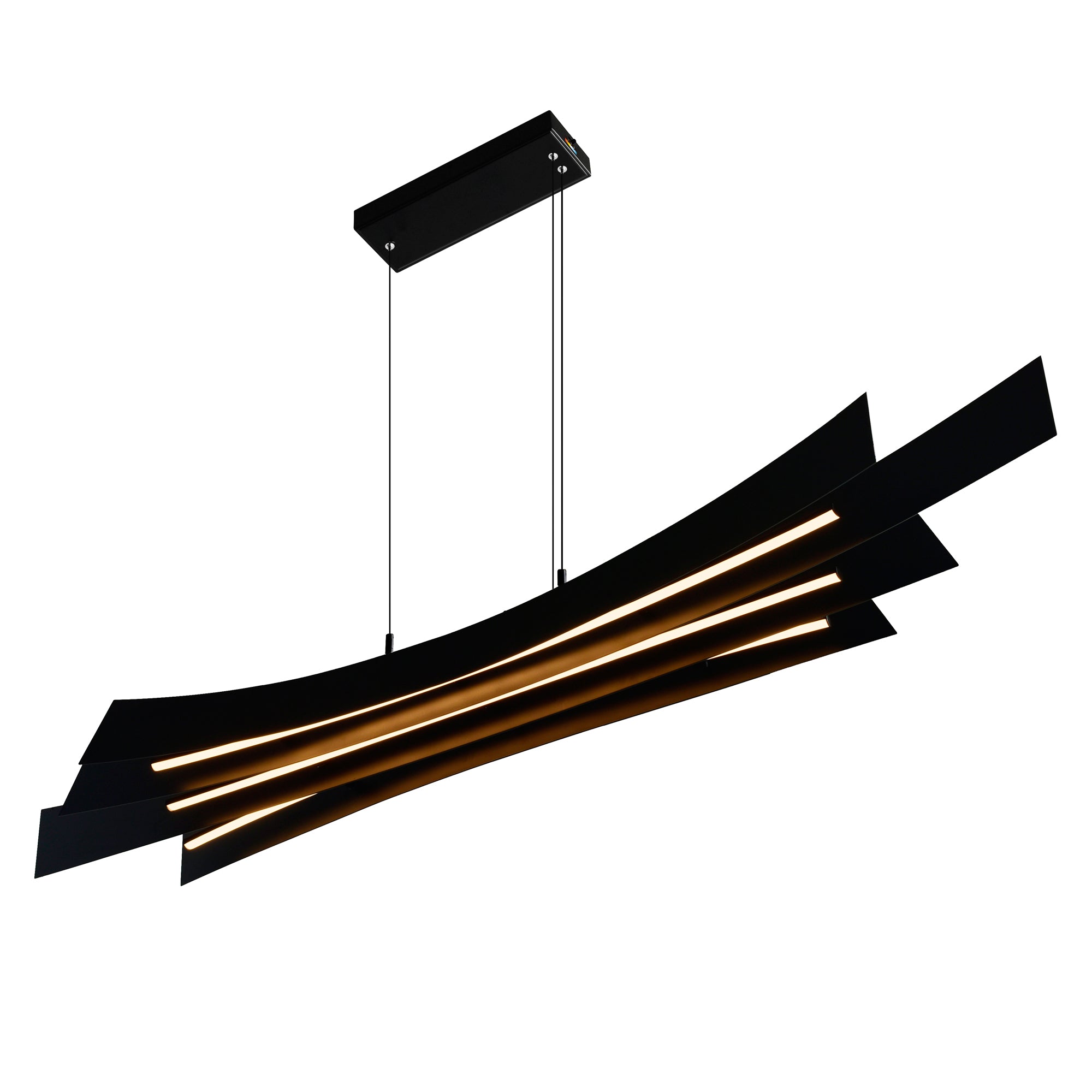 Candora Integrated LED 72in Black Chandelier - CWI Lighting