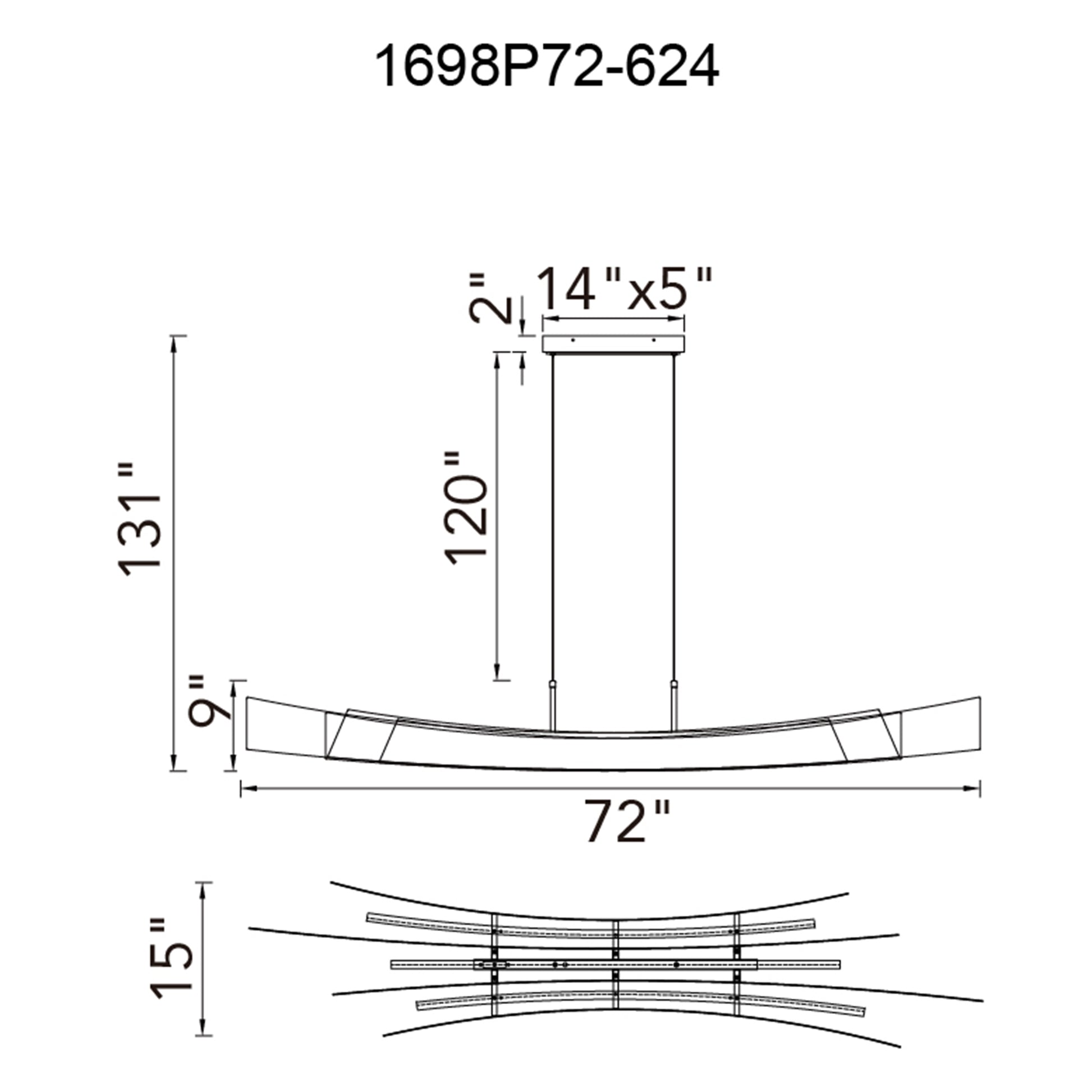 Candora Integrated LED 72in Brass Chandelier - CWI Lighting