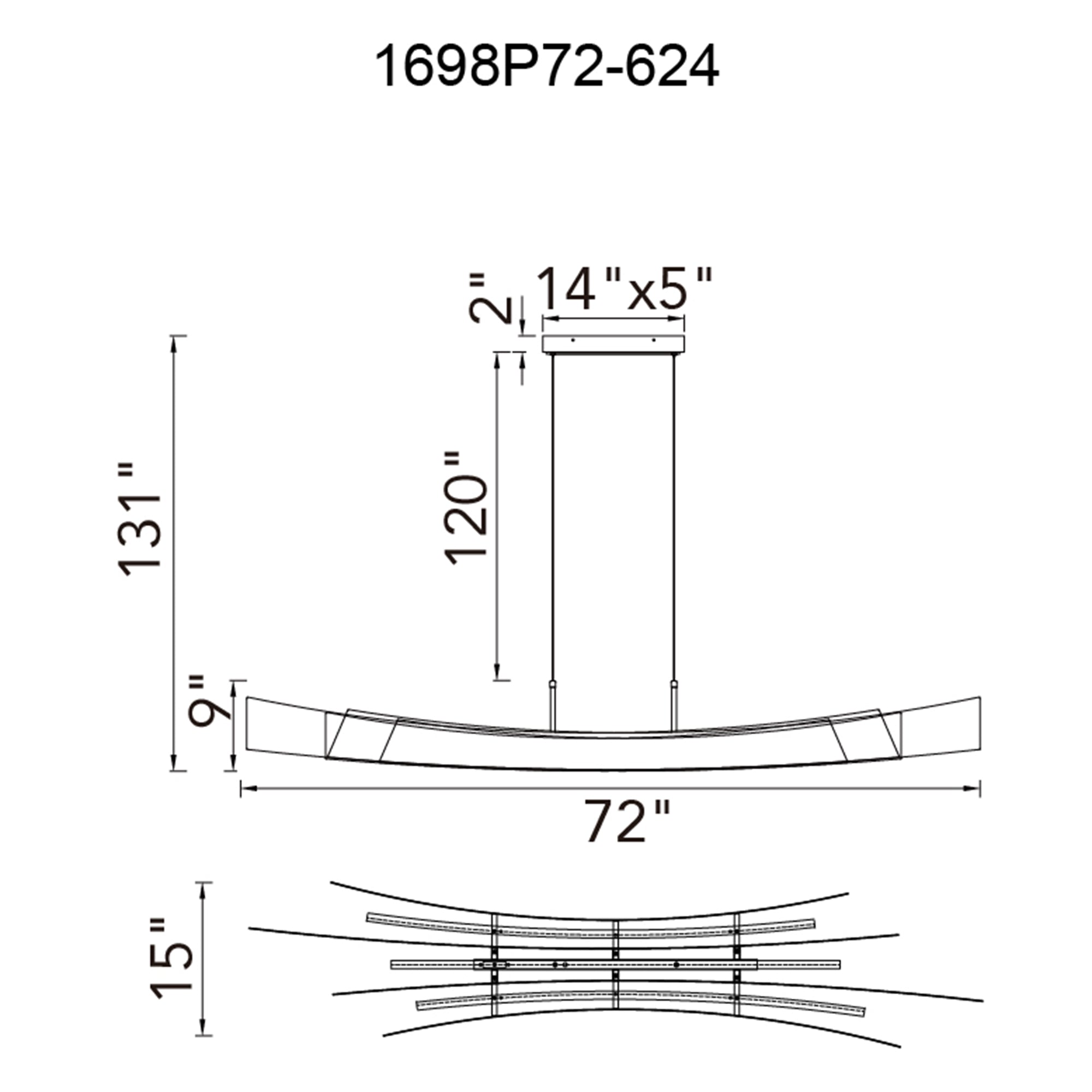 Candora Integrated LED 72in Brass Chandelier - CWI Lighting