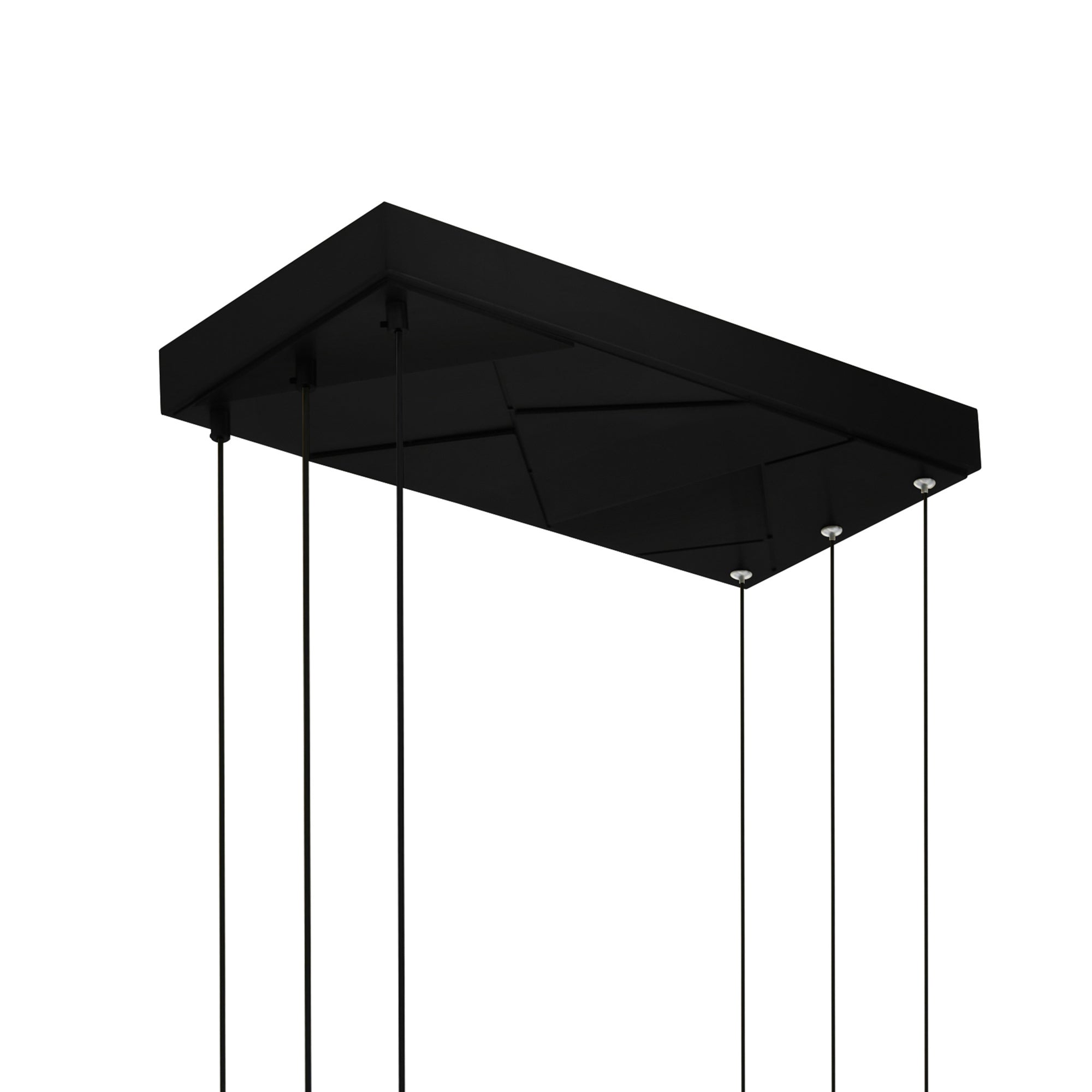 Saber Integrated LED 50in Black Chandelier with Handcrafted Glass