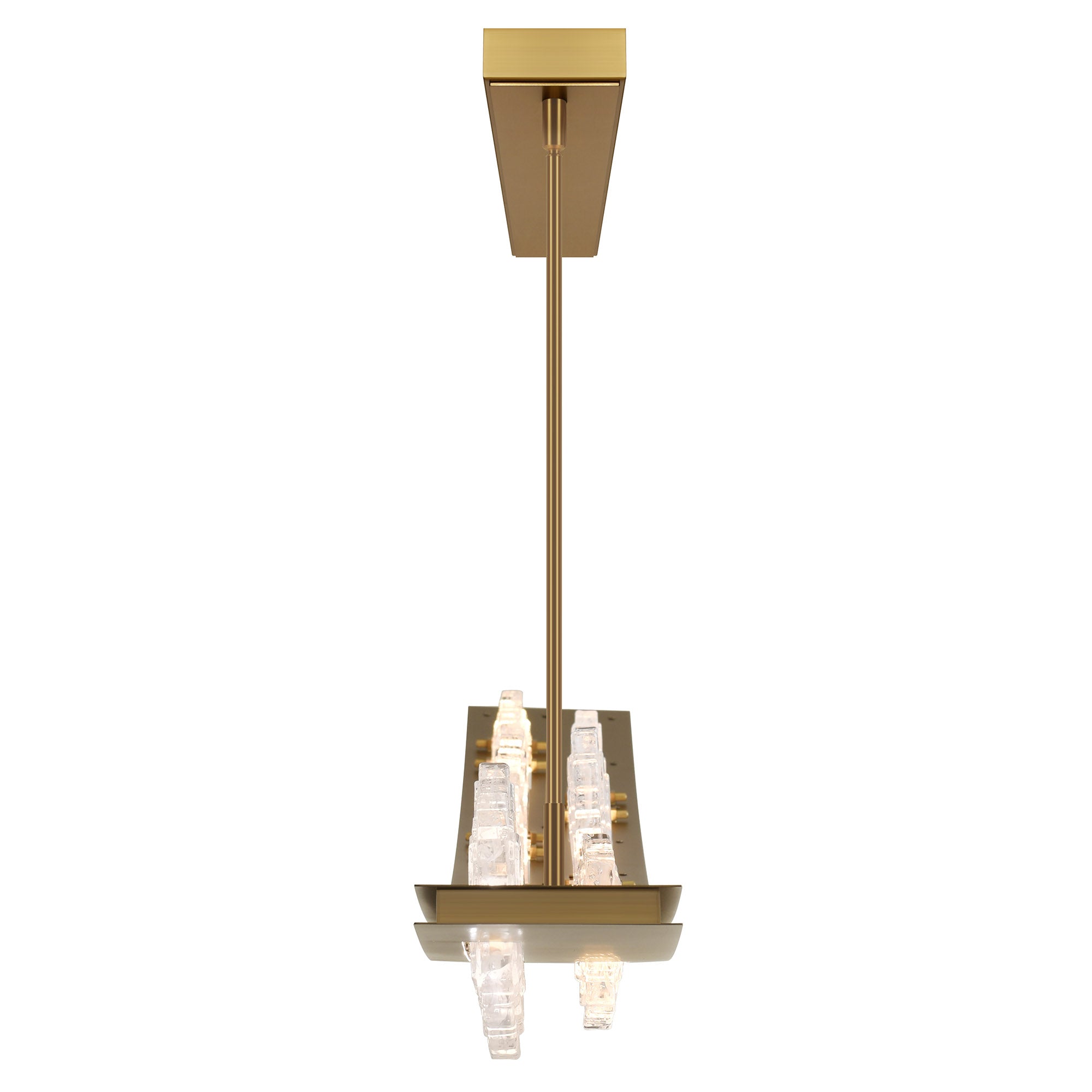Arcus Integrated LED 70in Brass Chandelier with Handcrafted Glass