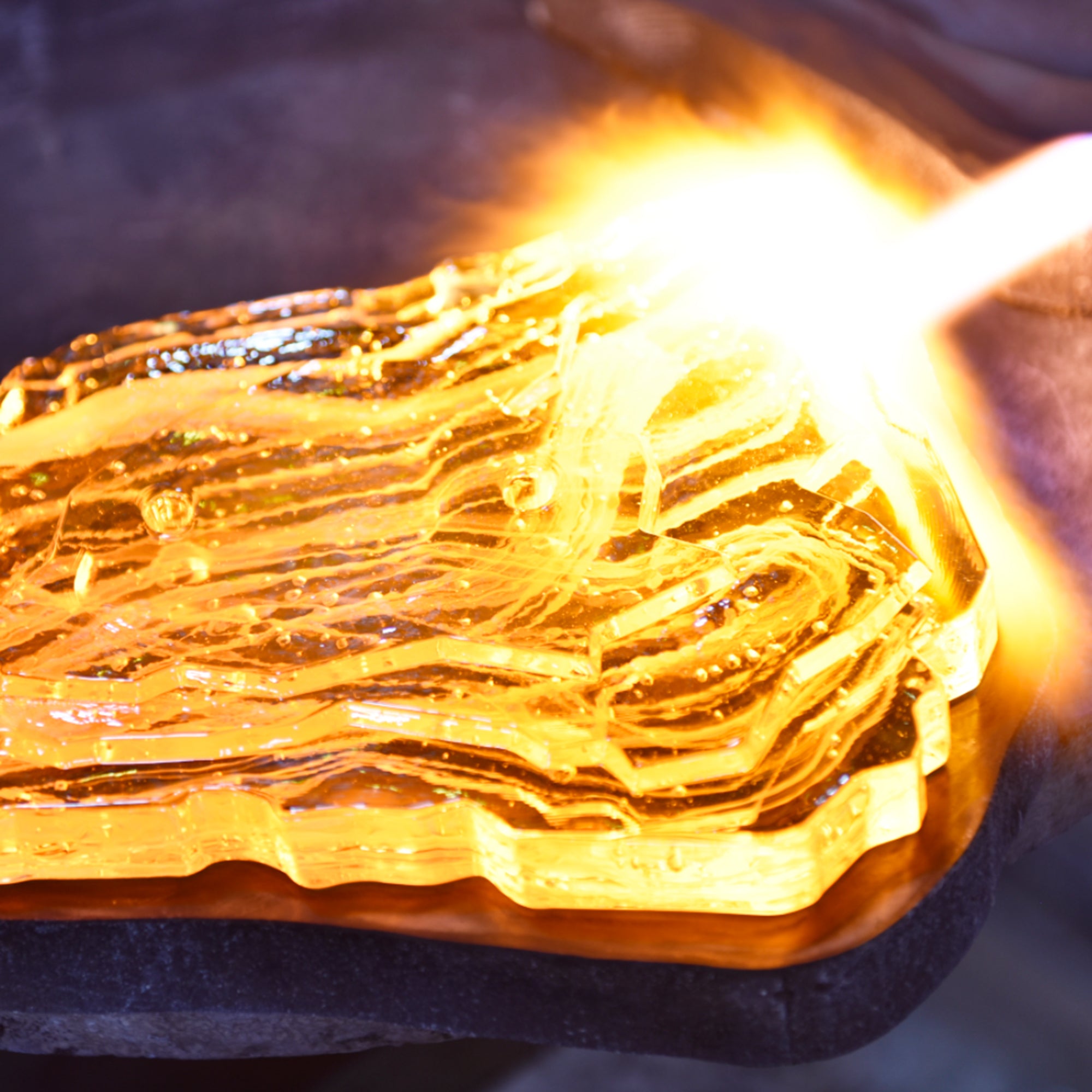 Arcus Integrated LED 70in Brass Chandelier with Handcrafted Glass