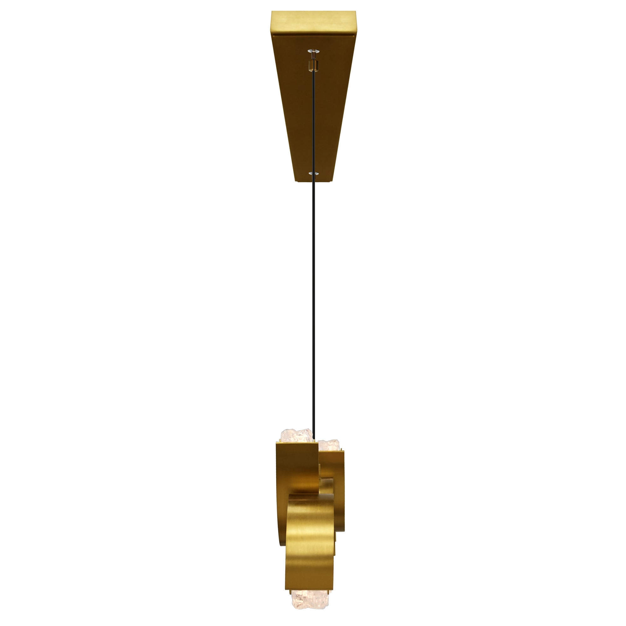 Moon Integrated LED 54in Brass Chandelier with Handcrafted Glass