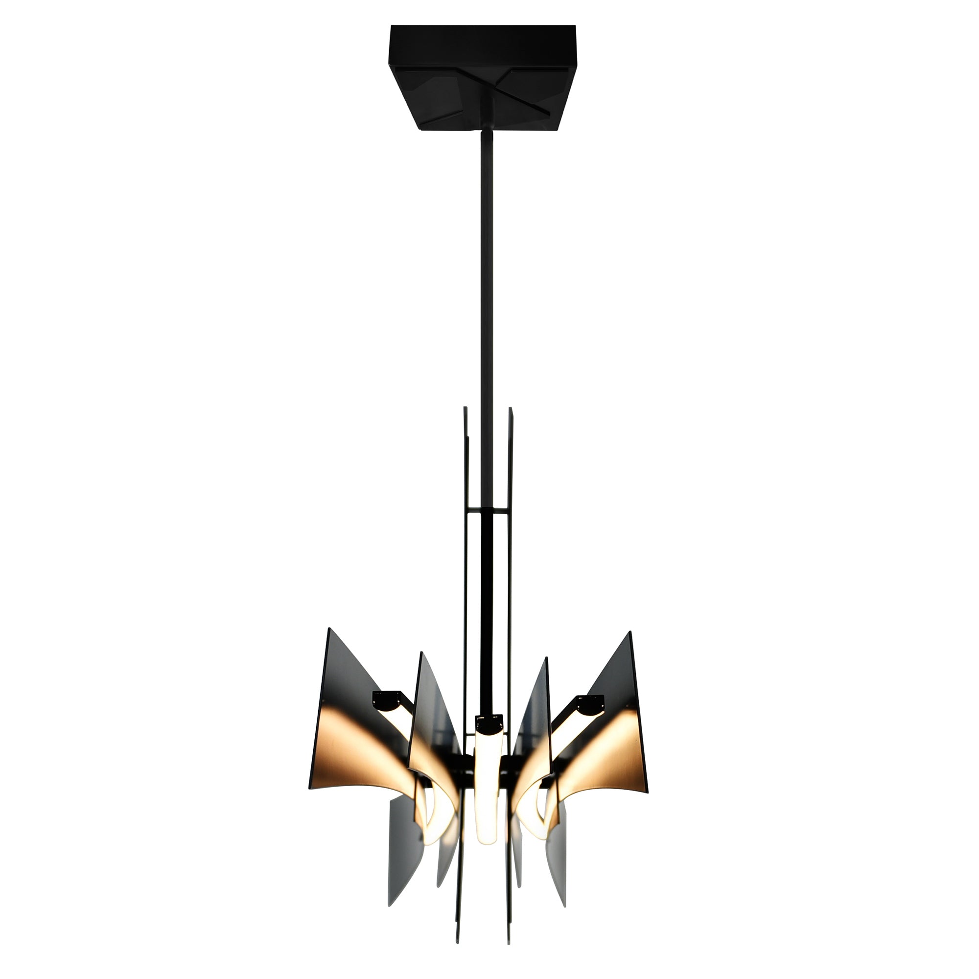 Solara Integrated LED 50in Black Chandelier
