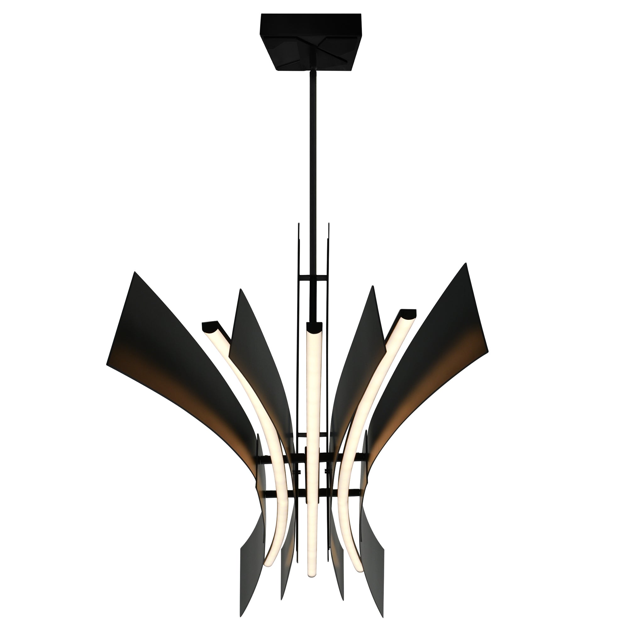 Solara Integrated LED 72in Black Chandelier