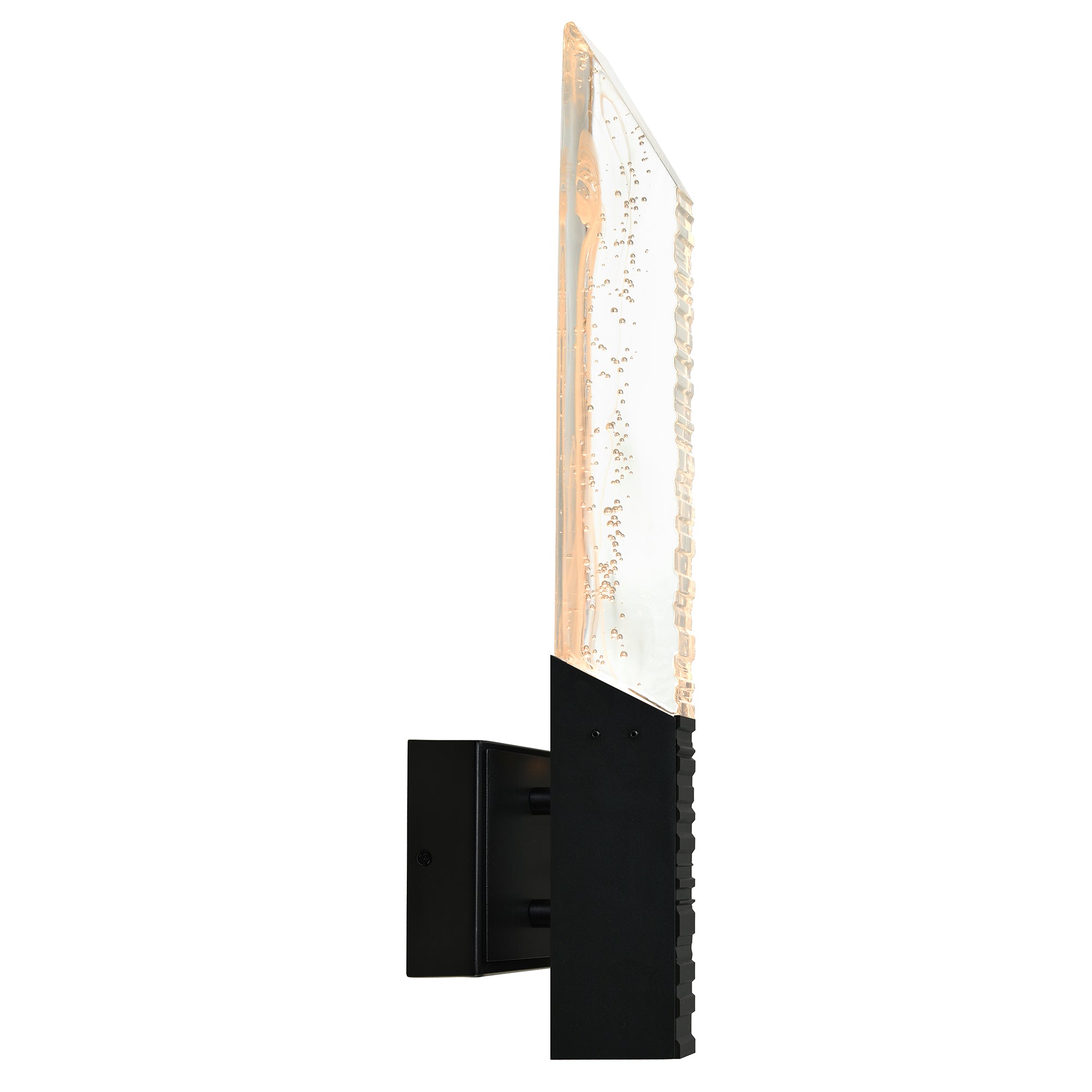 Petra Integrated LED 22in Sand Black Indoor-Outdoor Wall Light with Handcrafted Glass