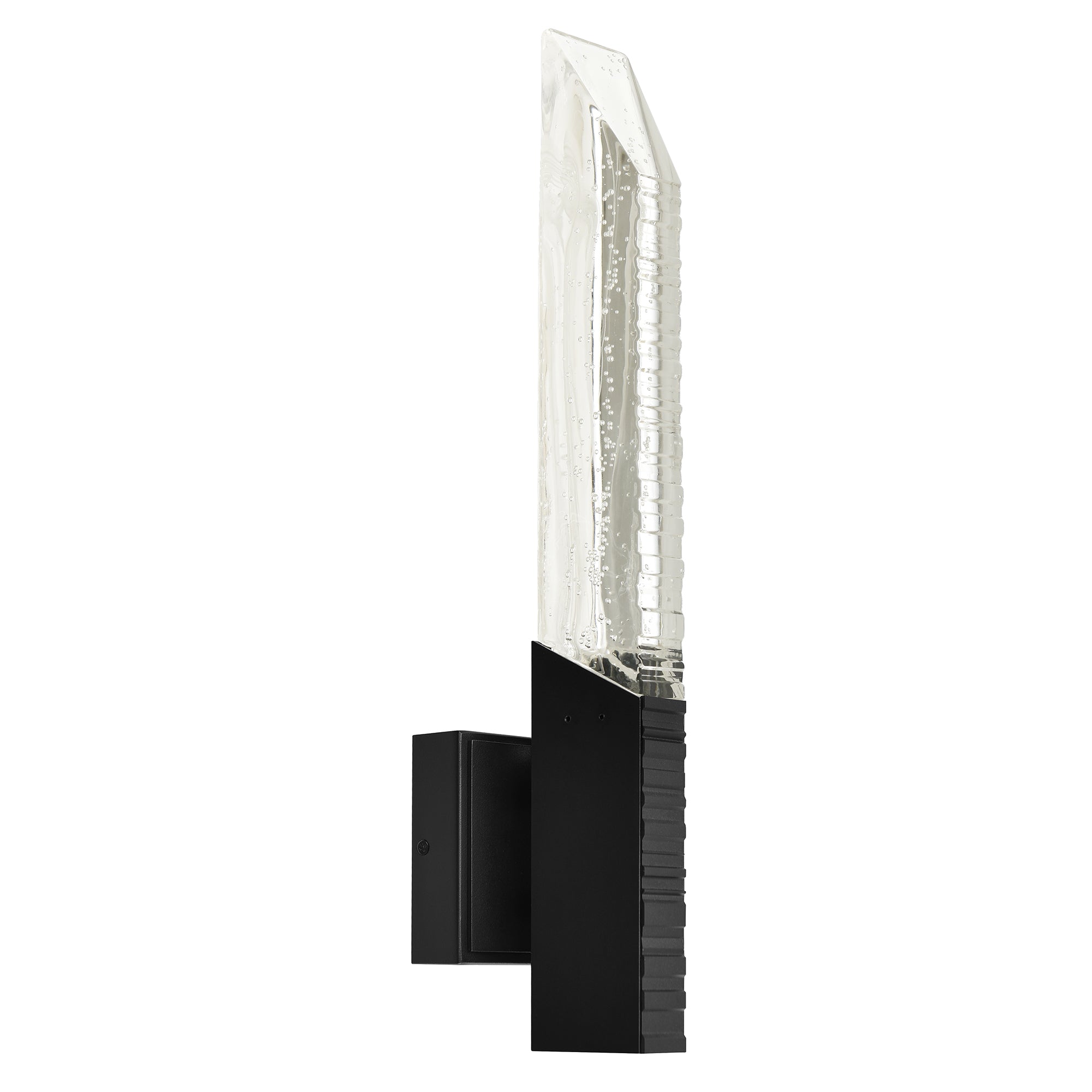 Petra Integrated LED 22in Sand Black Indoor-Outdoor Wall Light with Handcrafted Glass