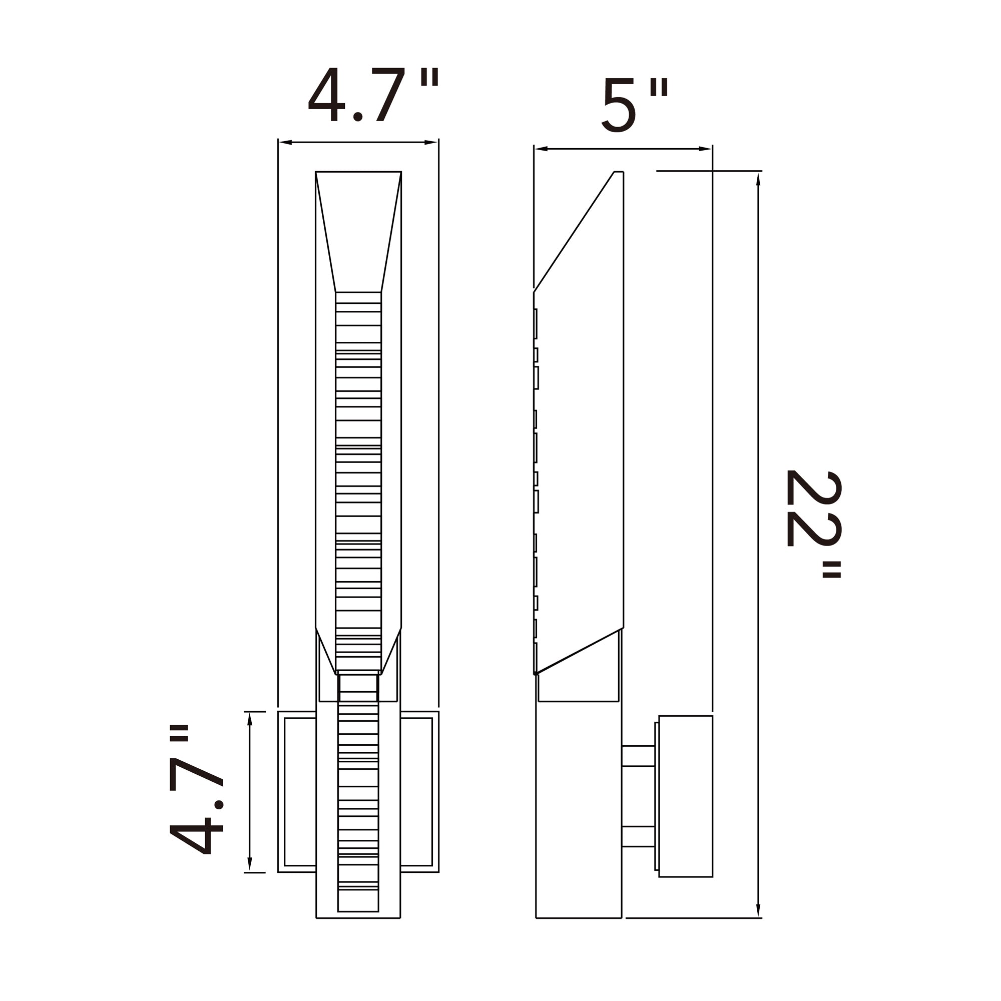 Petra Integrated LED 22in Sand Black Indoor-Outdoor Wall Light with Handcrafted Glass