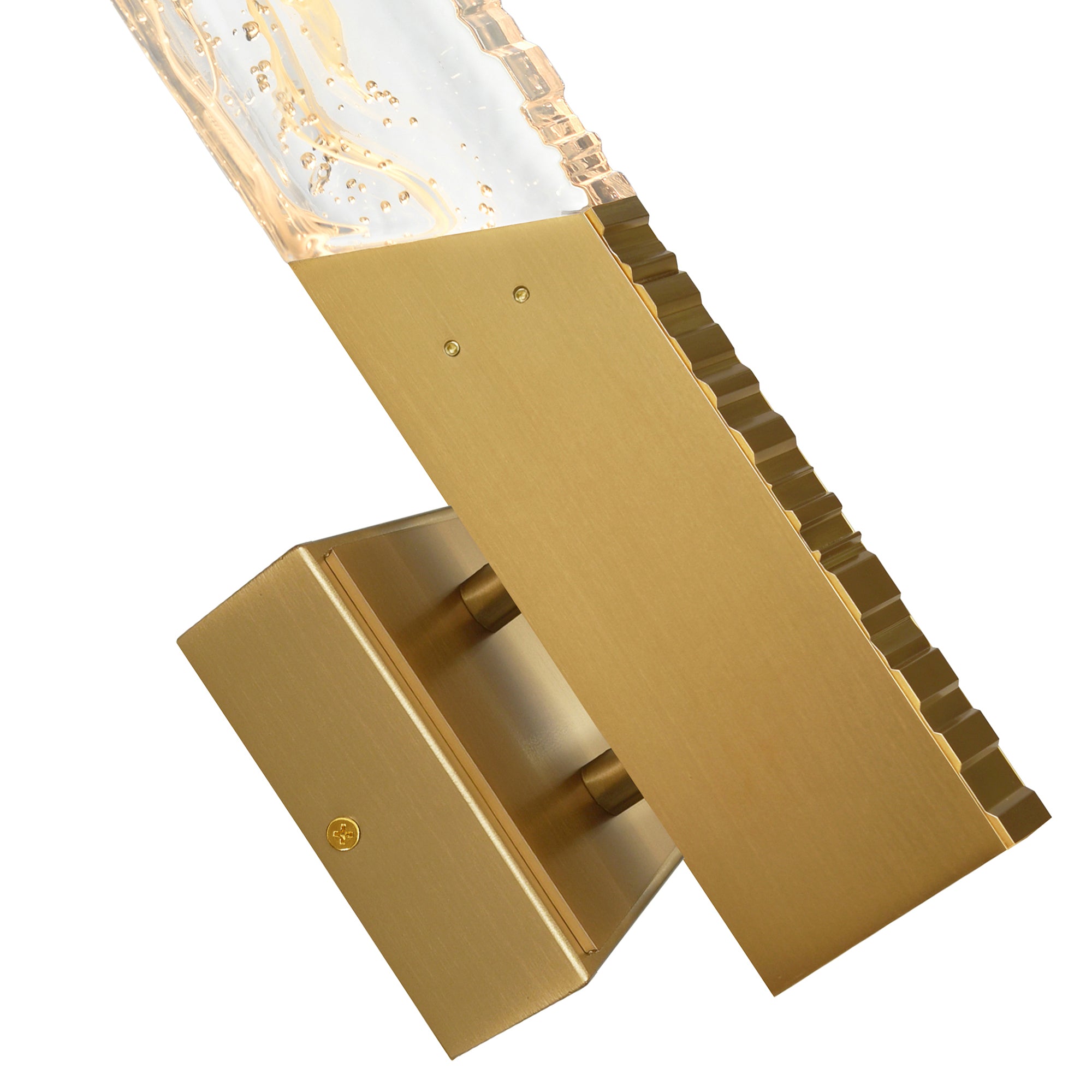 Petra Integrated LED 22in Brass Wall Light with Handcrafted Glass