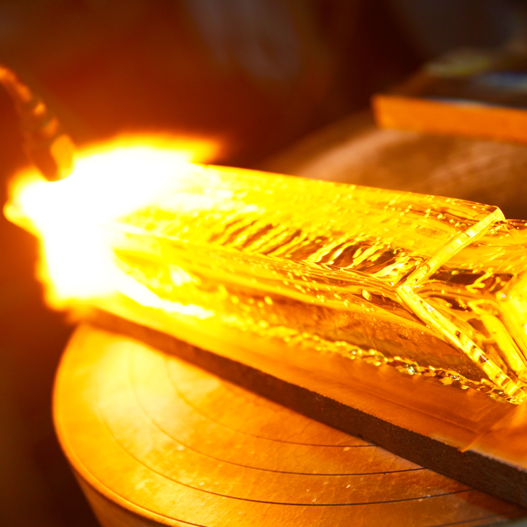 Petra Integrated LED 22in Brass Wall Light with Handcrafted Glass