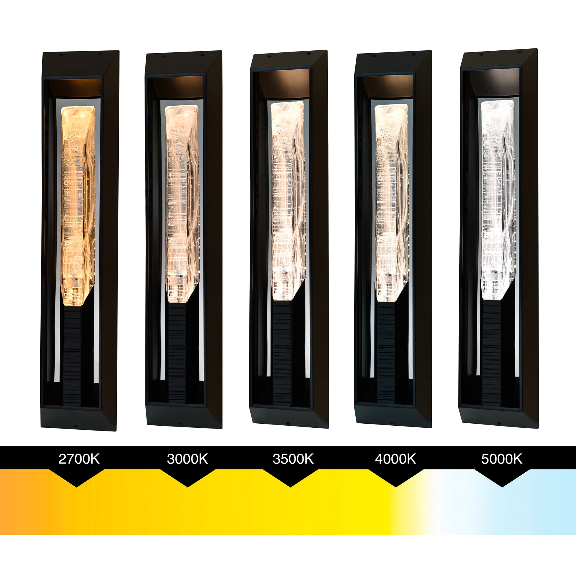 Petra Integrated LED 29in Sand Black Outdoor Wall Light with Handcrafted Glass