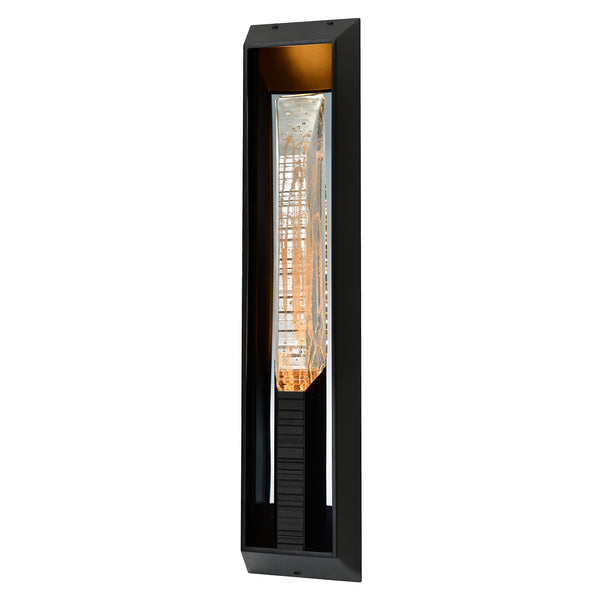 Petra Integrated LED 29in Sand Black Outdoor Wall Light with Handcrafted Glass
