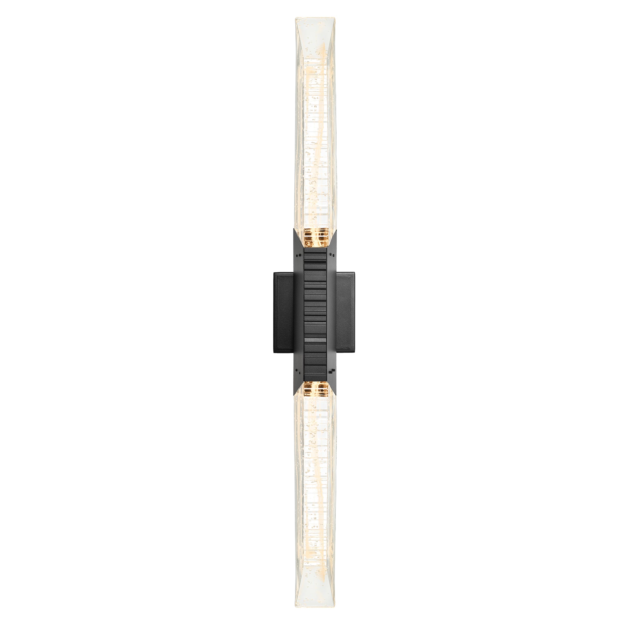 Petra Integrated LED 36in Sand Black Indoor-Outdoor Wall Light with Handcrafted Glass