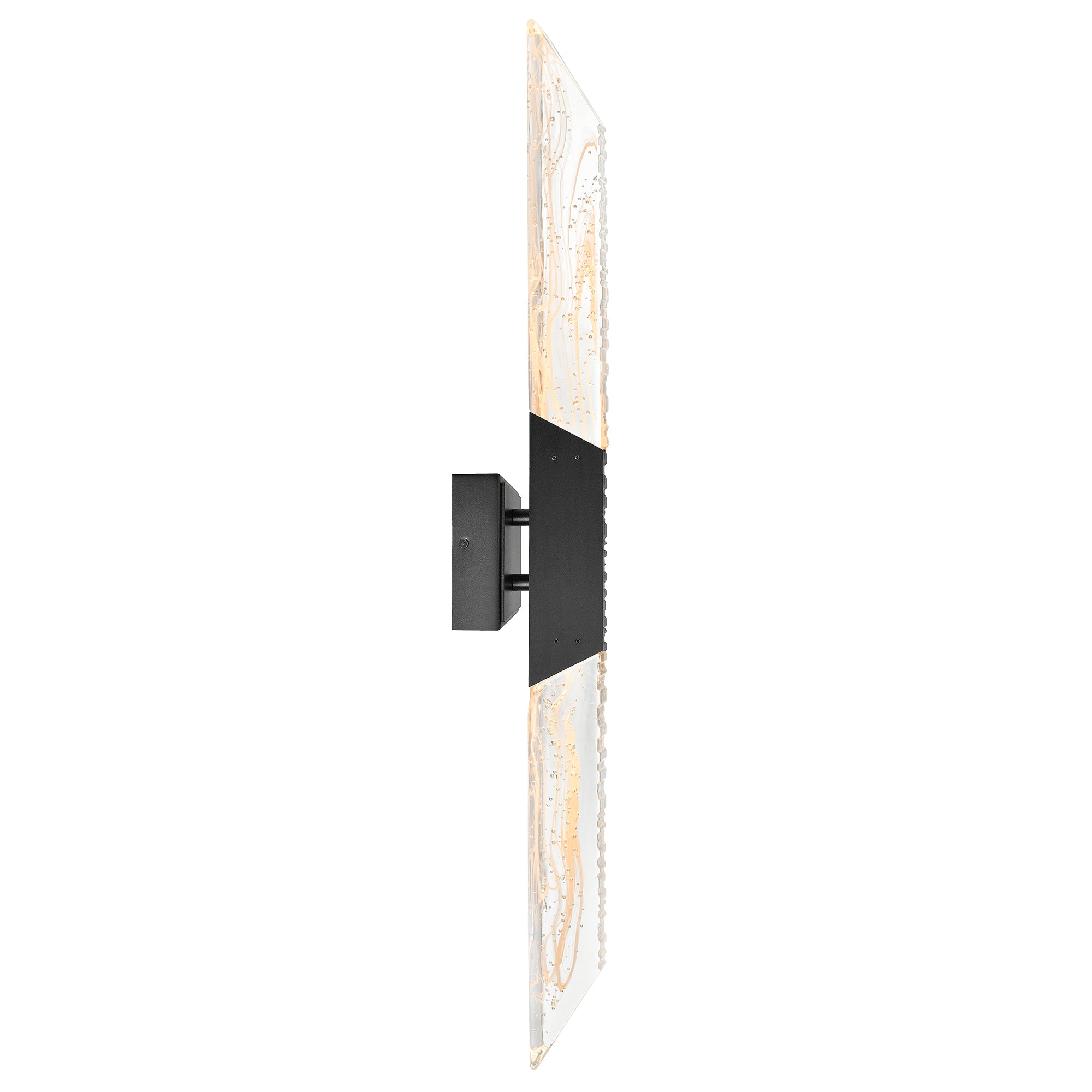 Petra Integrated LED 36in Sand Black Indoor-Outdoor Wall Light with Handcrafted Glass