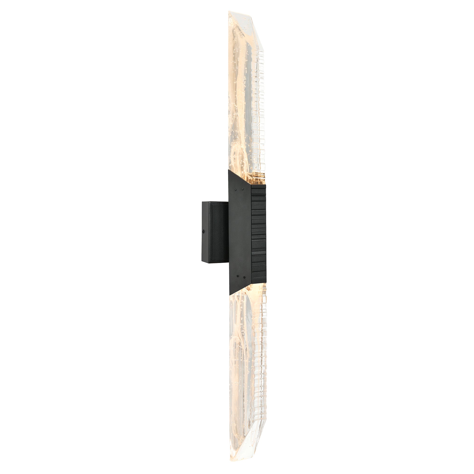 Petra Integrated LED 36in Sand Black Indoor-Outdoor Wall Light with Handcrafted Glass