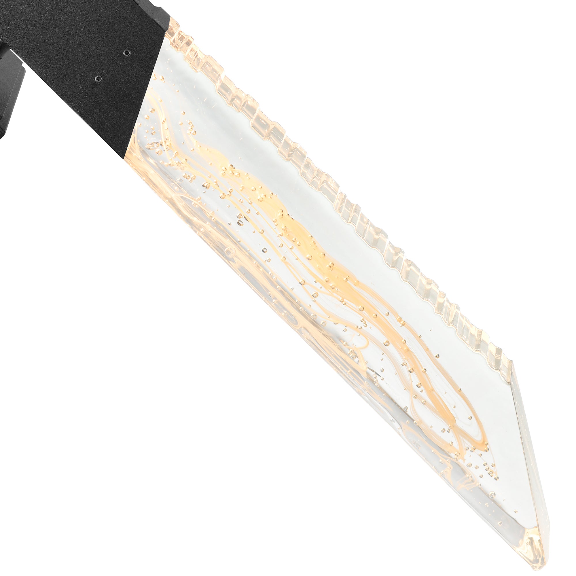 Petra Integrated LED 36in Sand Black Indoor-Outdoor Wall Light with Handcrafted Glass