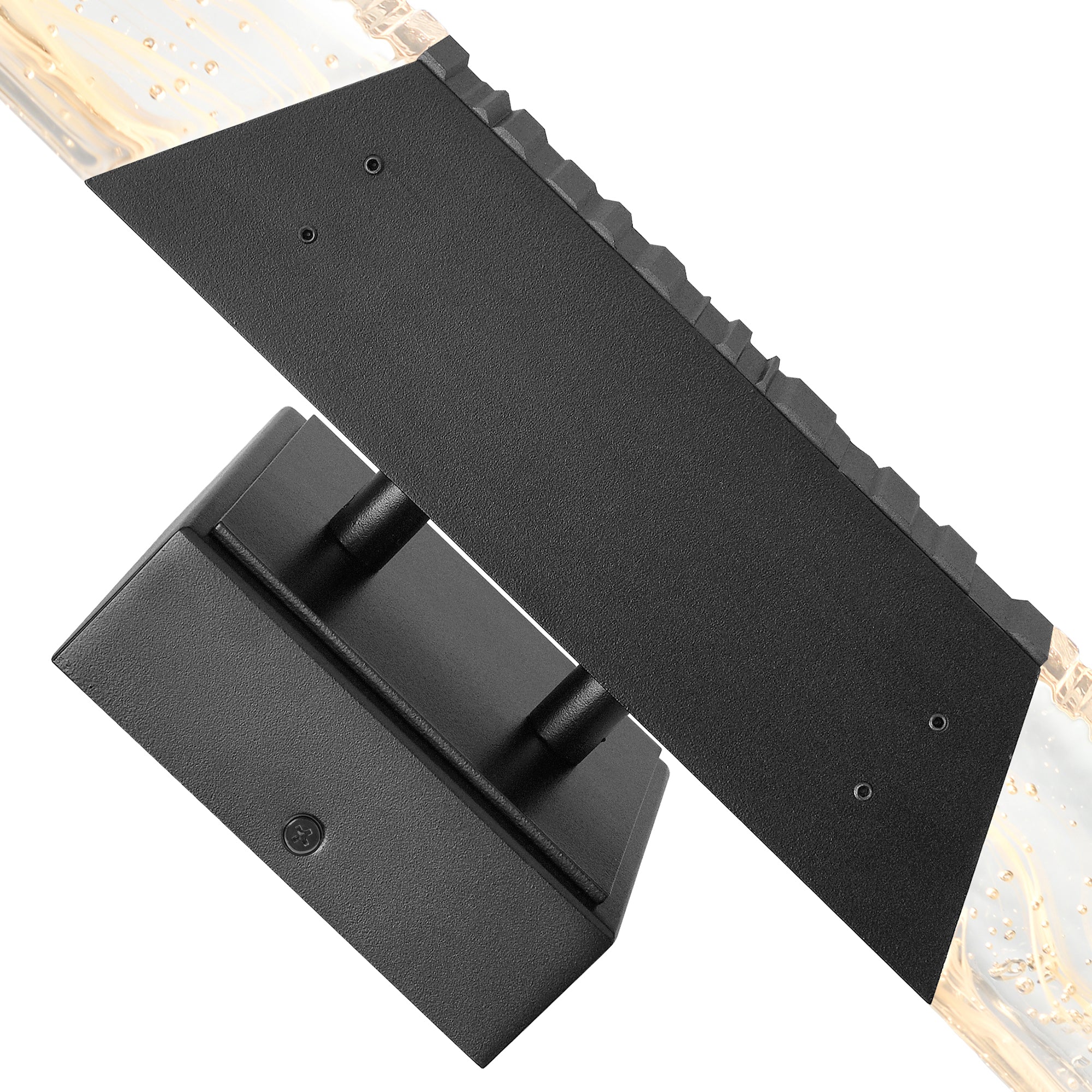 Petra Integrated LED 36in Sand Black Indoor-Outdoor Wall Light with Handcrafted Glass
