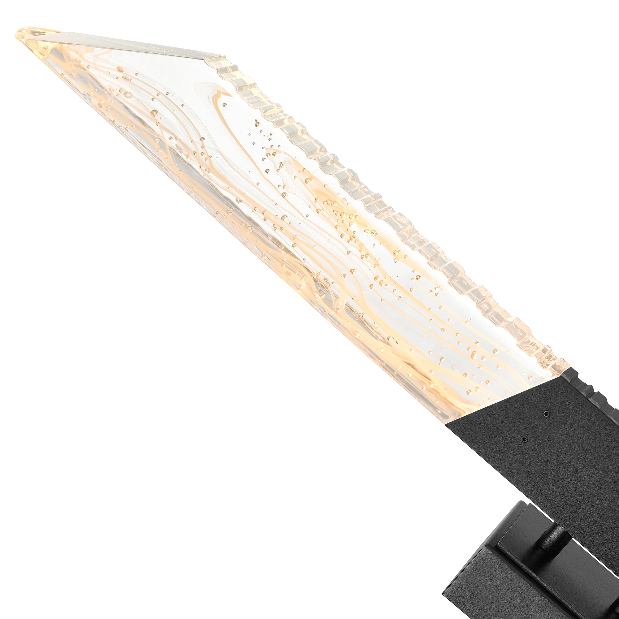 Petra Integrated LED 36in Sand Black Indoor-Outdoor Wall Light with Handcrafted Glass