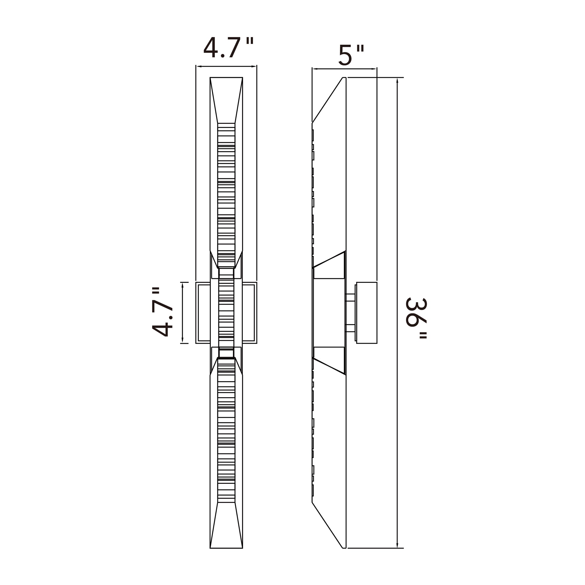 Petra Integrated LED 36in Sand Black Indoor-Outdoor Wall Light with Handcrafted Glass