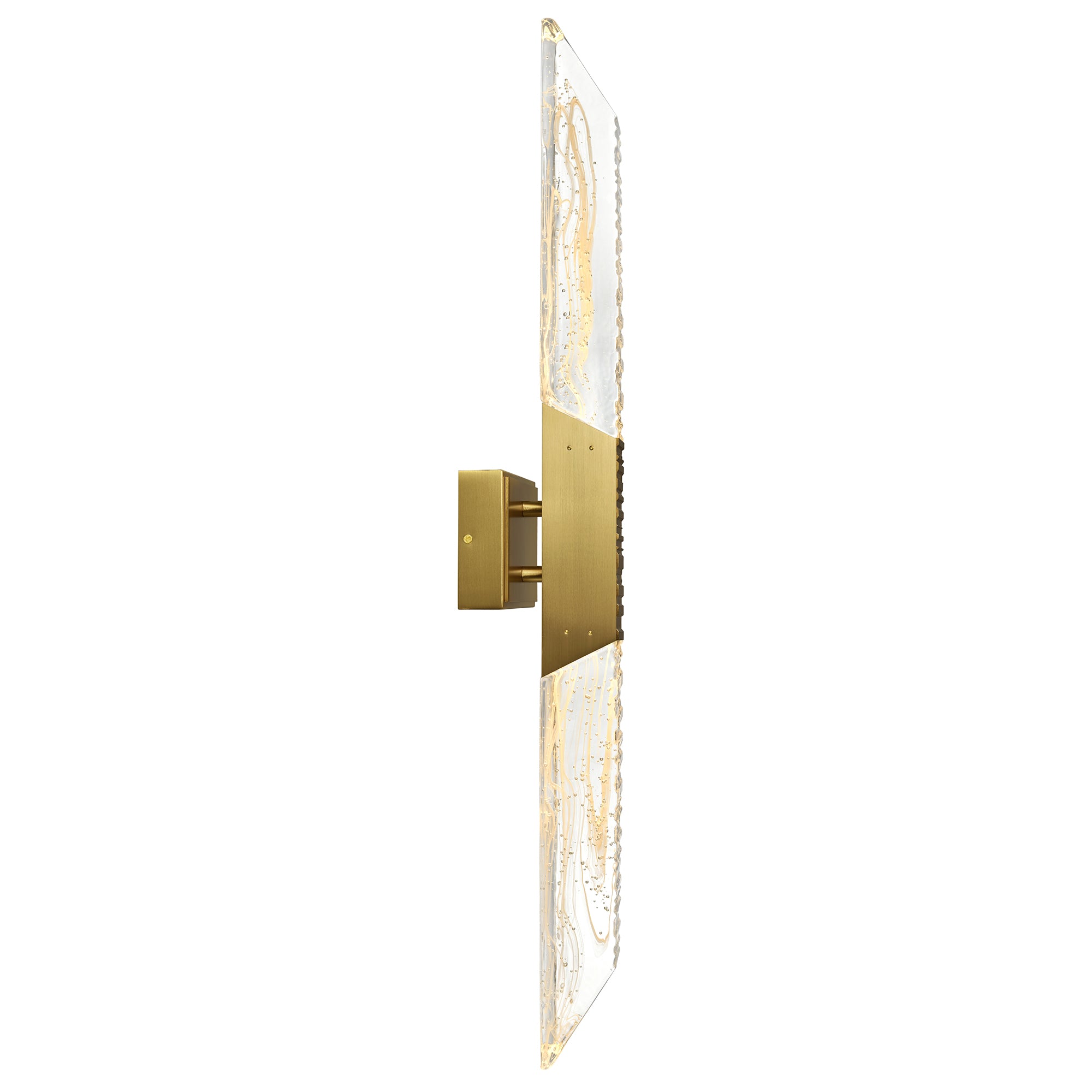 Petra Integrated LED 36in Brass Vanity Light with Handcrafted Glass