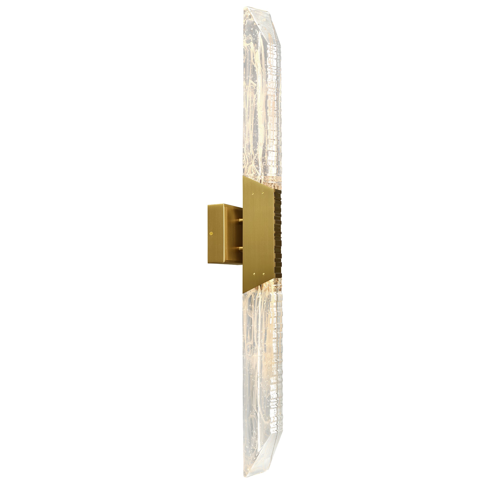 Petra Integrated LED 36in Brass Vanity Light with Handcrafted Glass