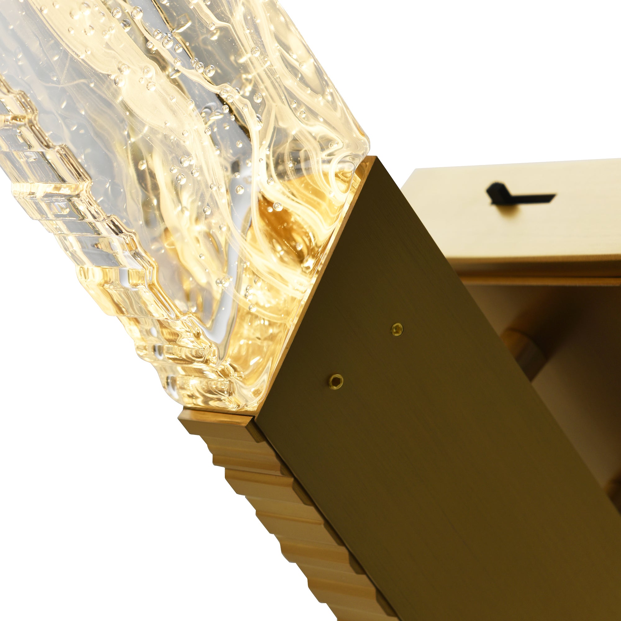 Petra Integrated LED 36in Brass Vanity Light with Handcrafted Glass