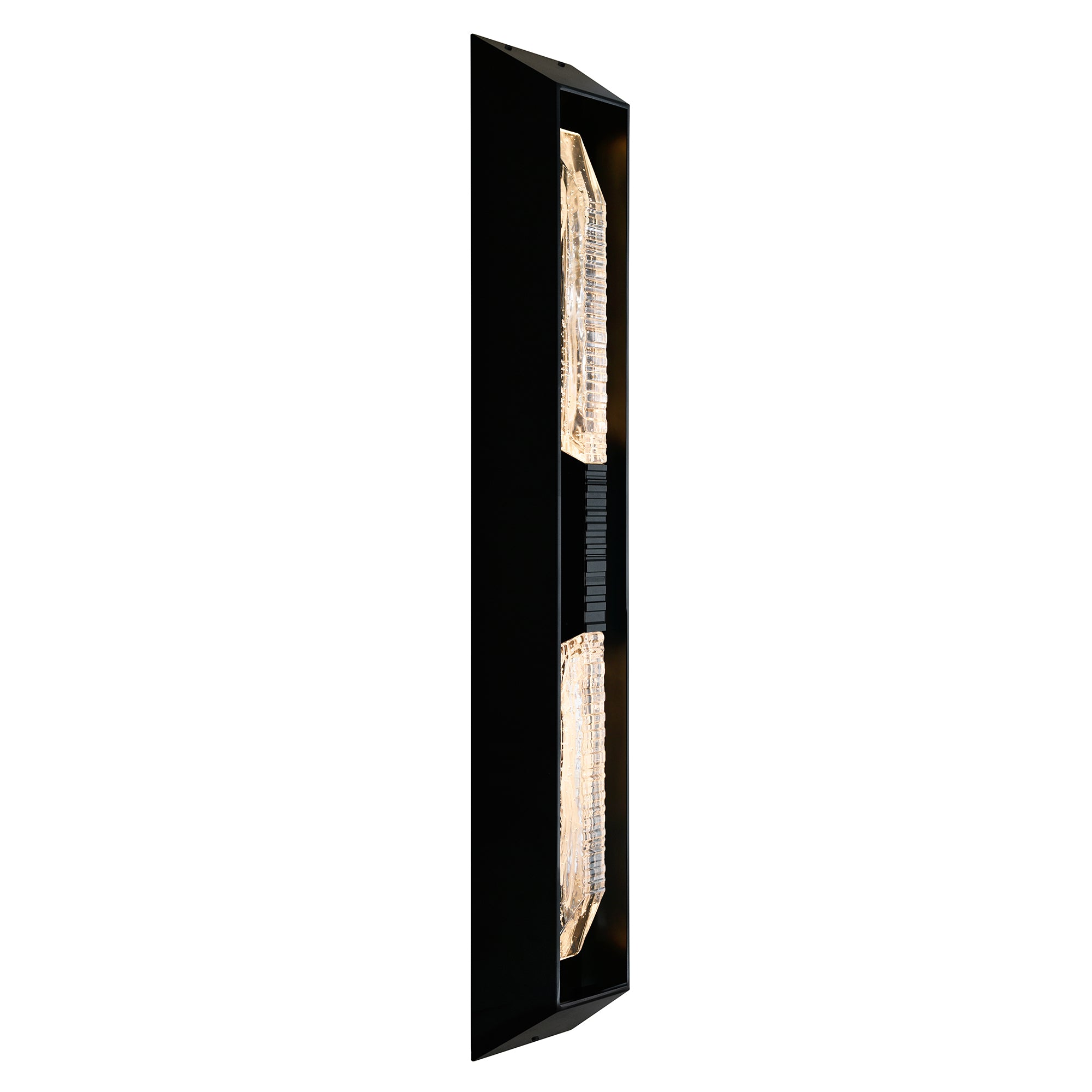 Petra Integrated LED 44in Sand Black Outdoor Wall Light with Handcrafted Glass