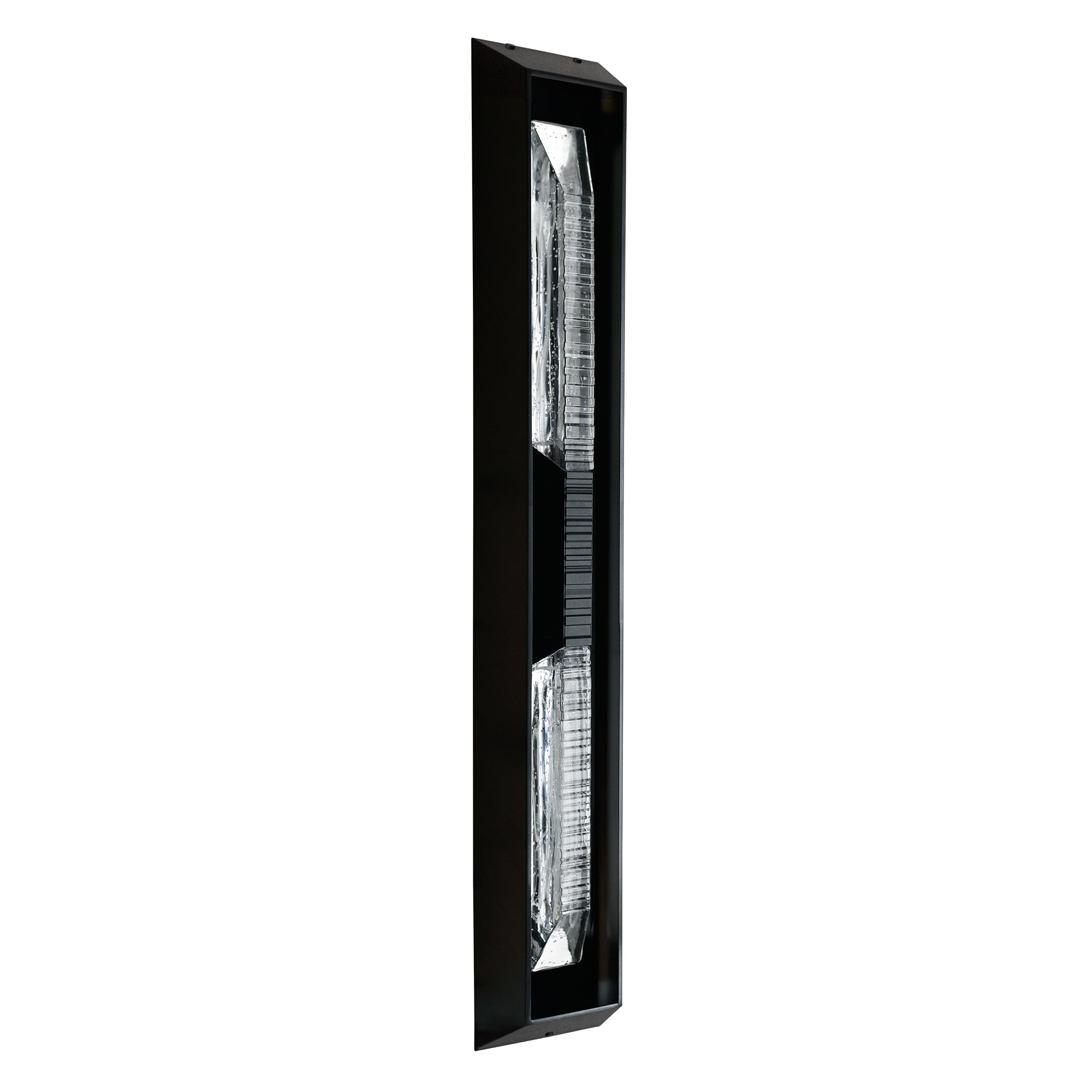 Petra Integrated LED 44in Sand Black Outdoor Wall Light with Handcrafted Glass