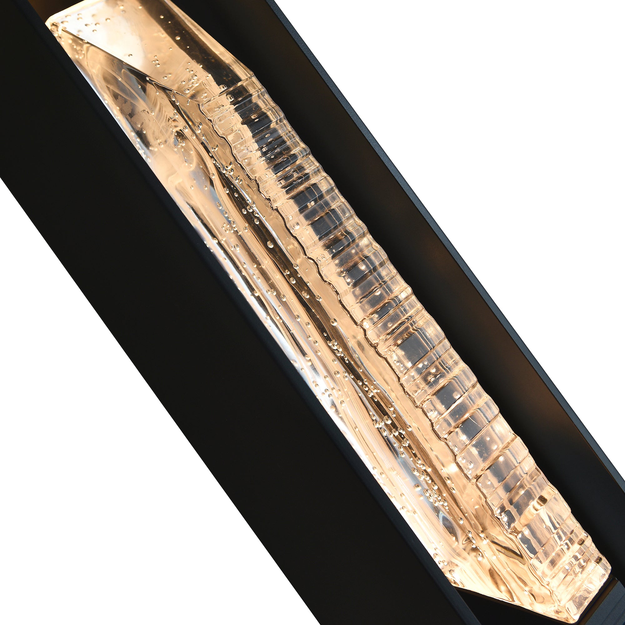 Petra Integrated LED 44in Sand Black Outdoor Wall Light with Handcrafted Glass