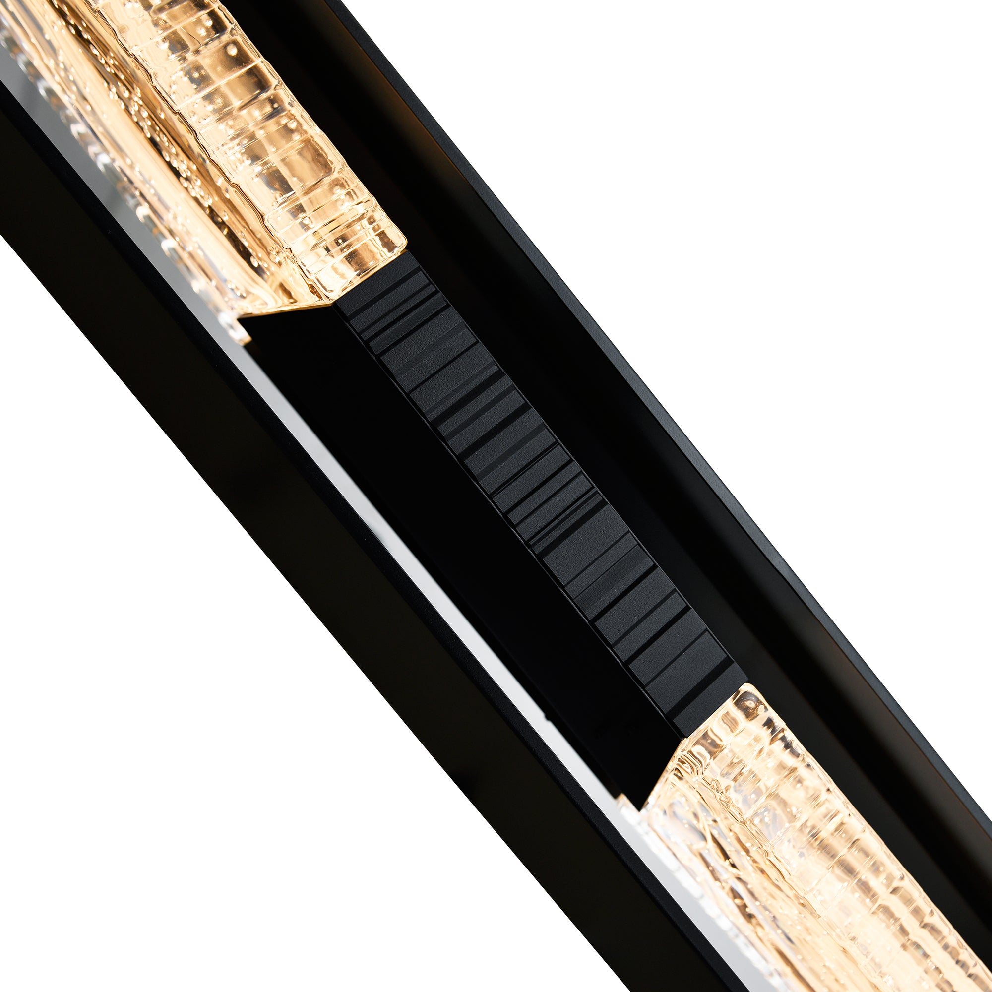 Petra Integrated LED 44in Sand Black Outdoor Wall Light with Handcrafted Glass