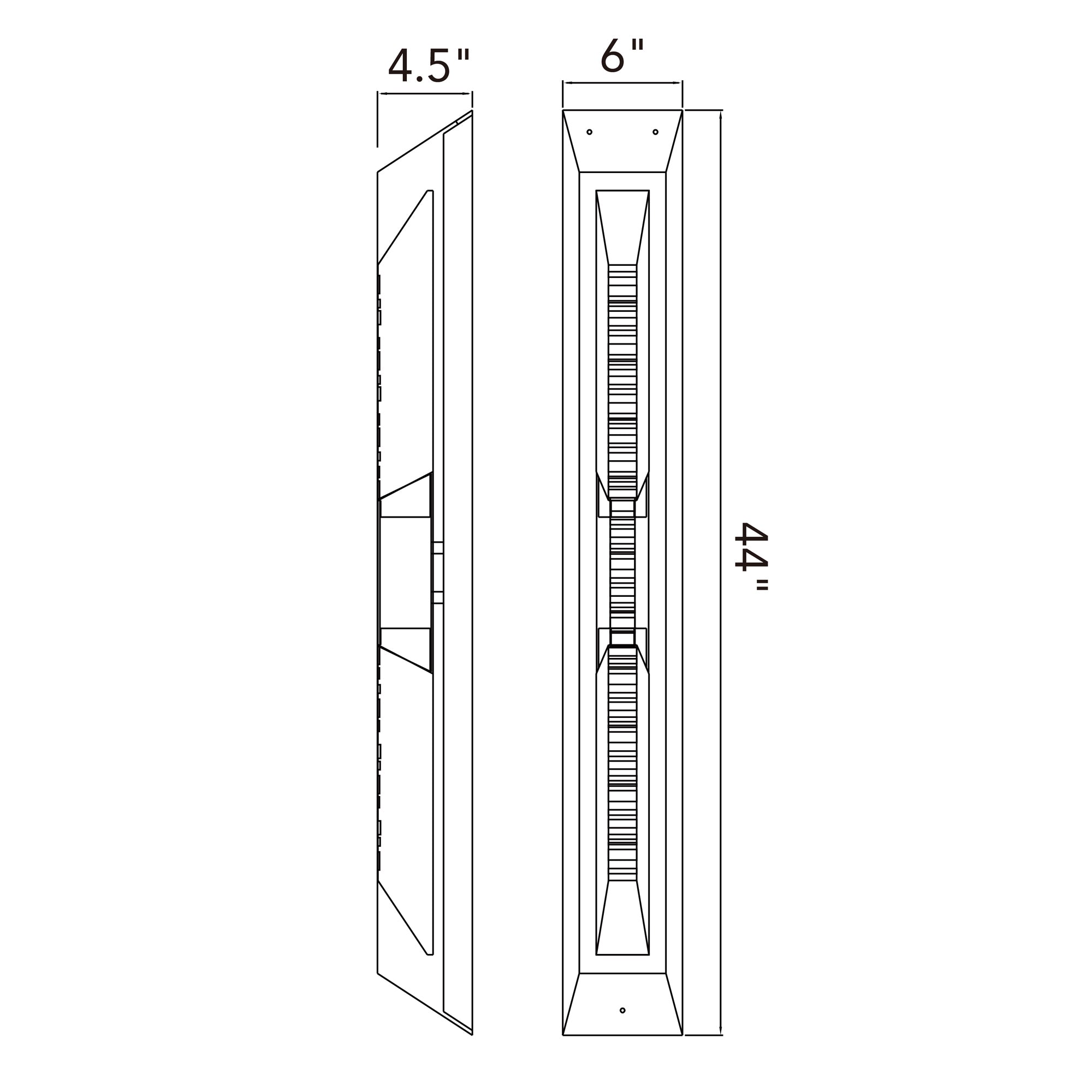 Petra Integrated LED 44in Sand Black Outdoor Wall Light with Handcrafted Glass