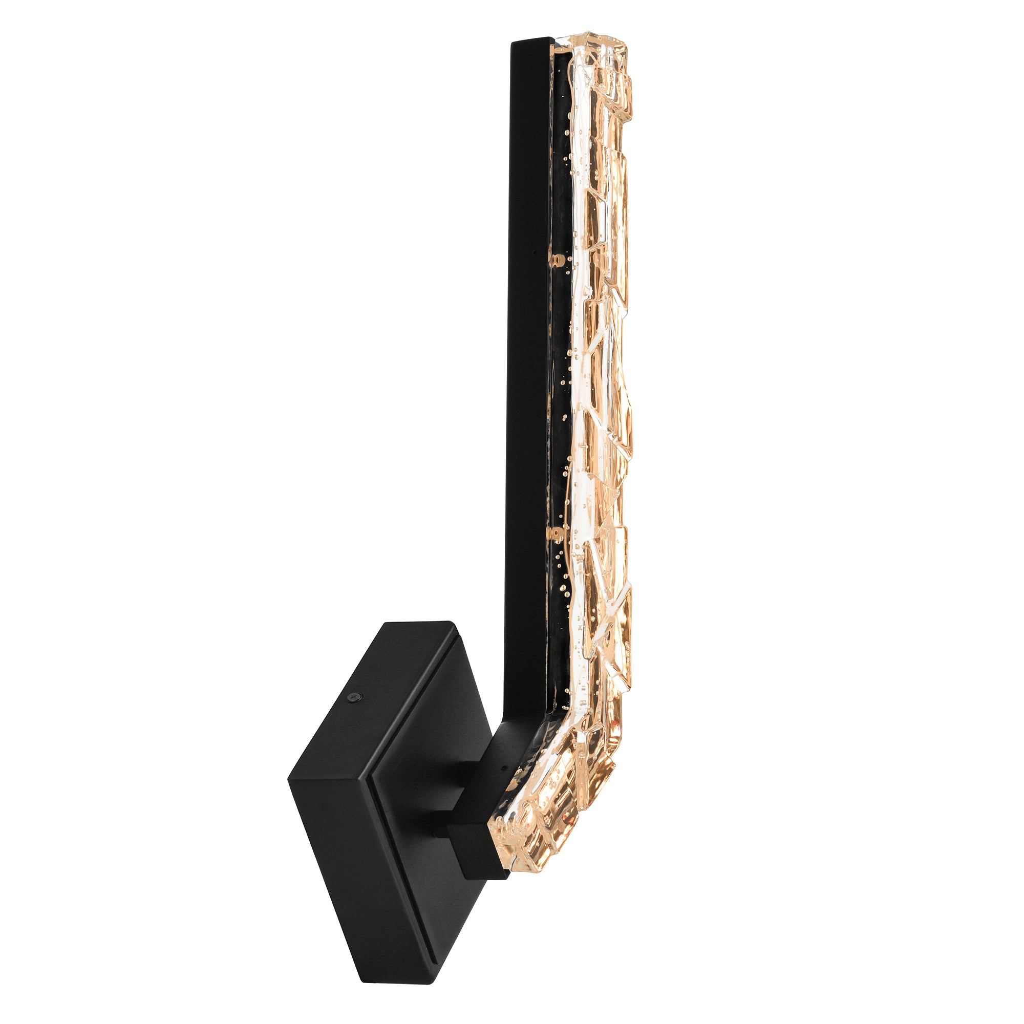 Contour Integrated LED 19in Sand Black Indoor-Outdoor Wall Light with Handcrafted Glass