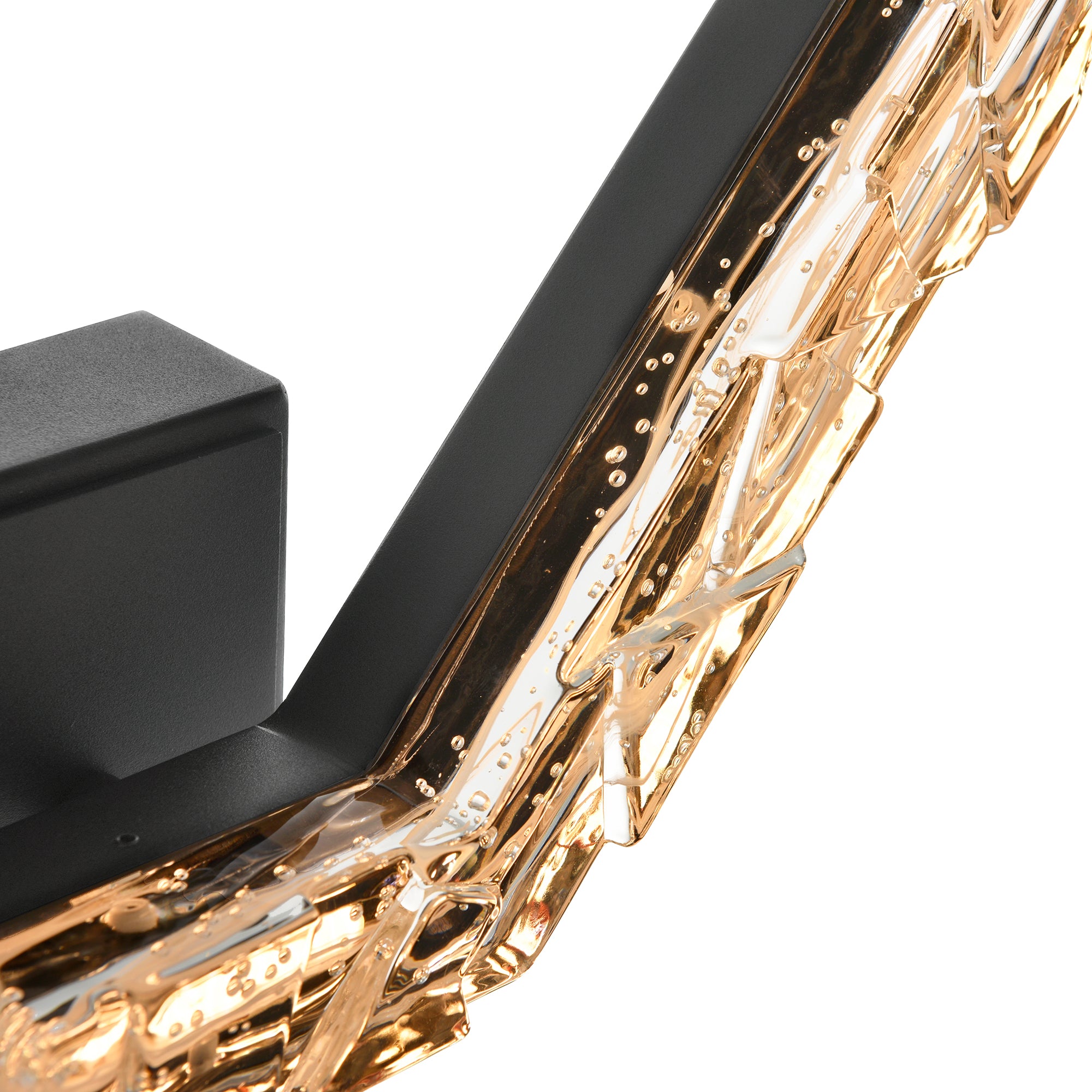 Contour Integrated LED 19in Sand Black Indoor-Outdoor Wall Light with Handcrafted Glass