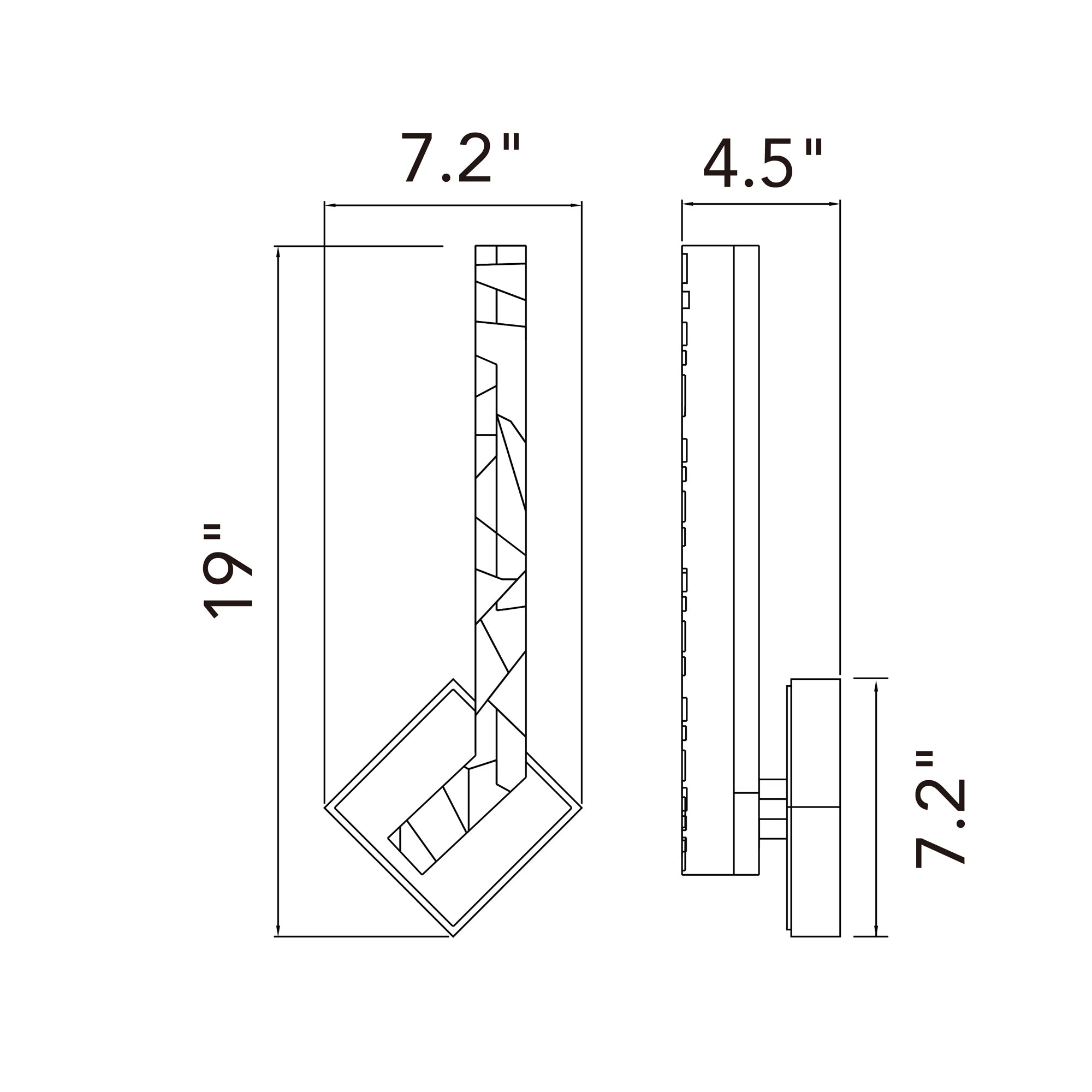 Contour Integrated LED 19in Sand Black Indoor-Outdoor Wall Light with Handcrafted Glass