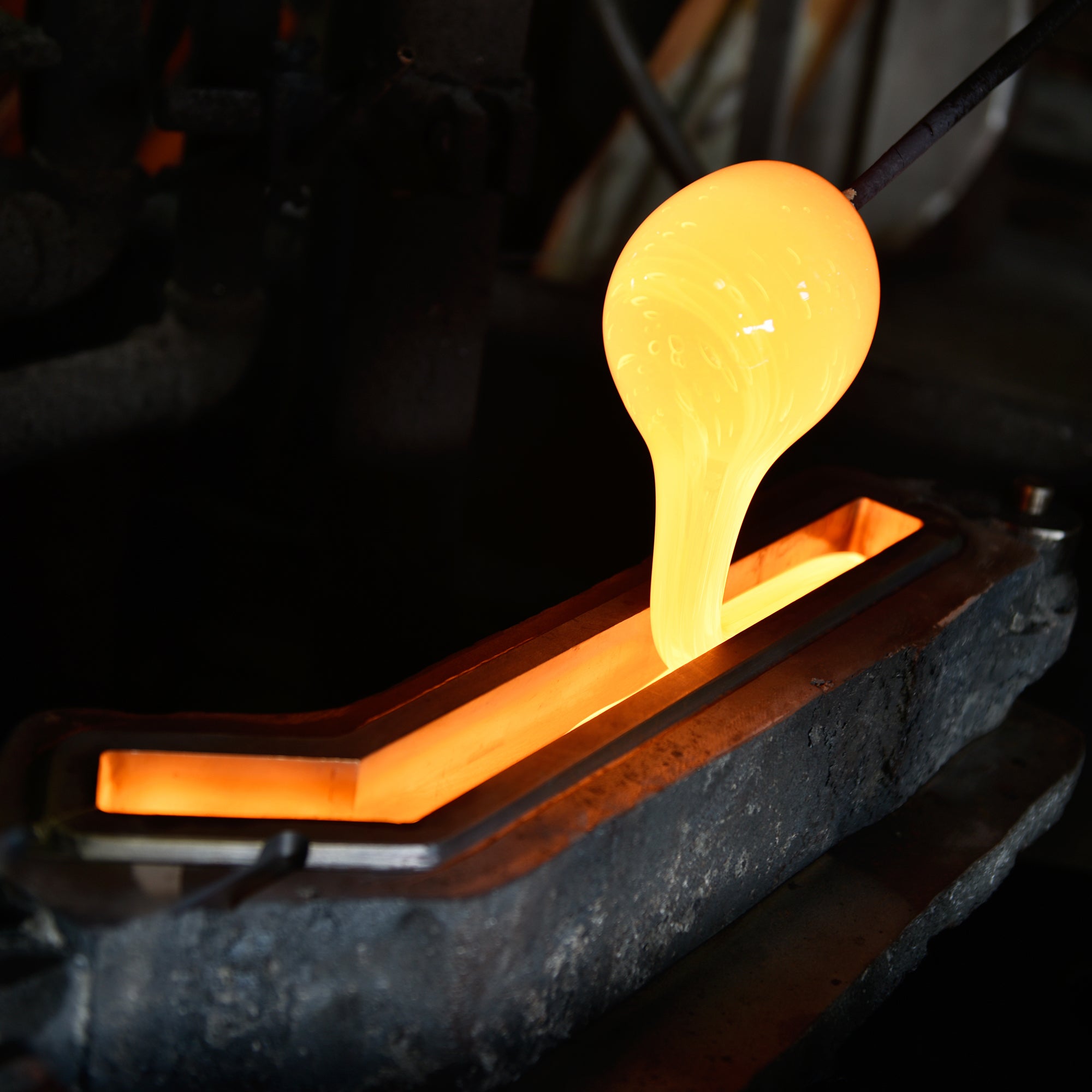 Contour Integrated LED 19in Brass Wall Light with Handcrafted Glass