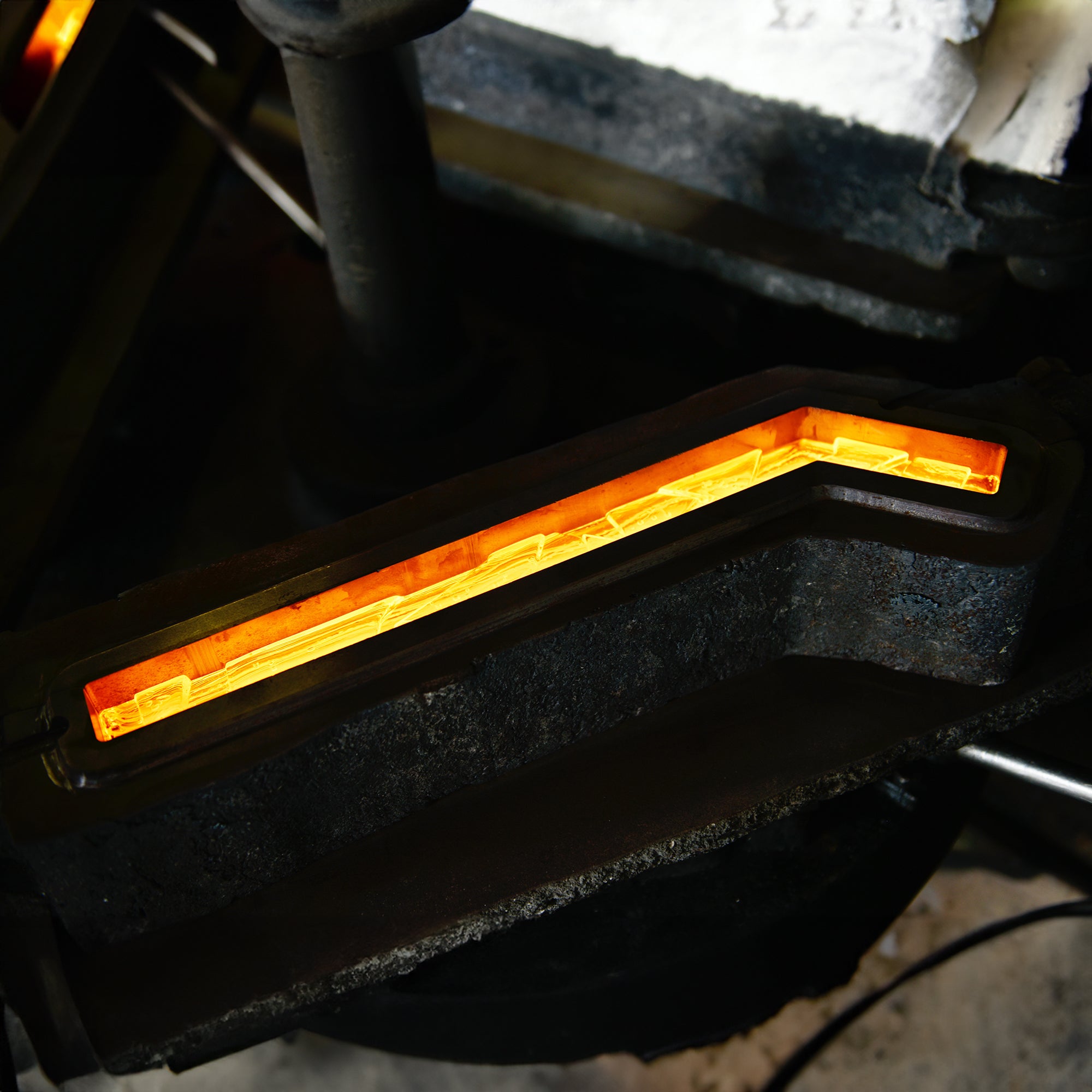 Contour Integrated LED 19in Brass Wall Light with Handcrafted Glass