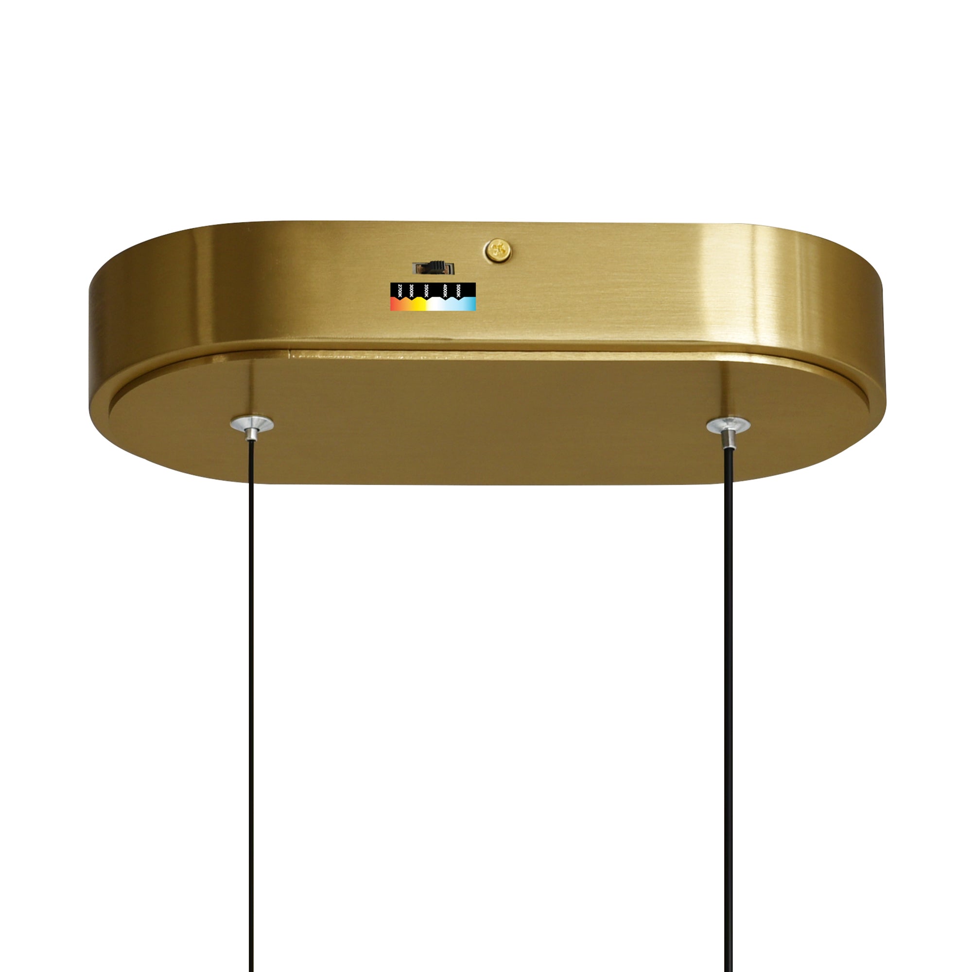 Curva Integrated LED 22in Brass Chandelier with Handcrafted Glass