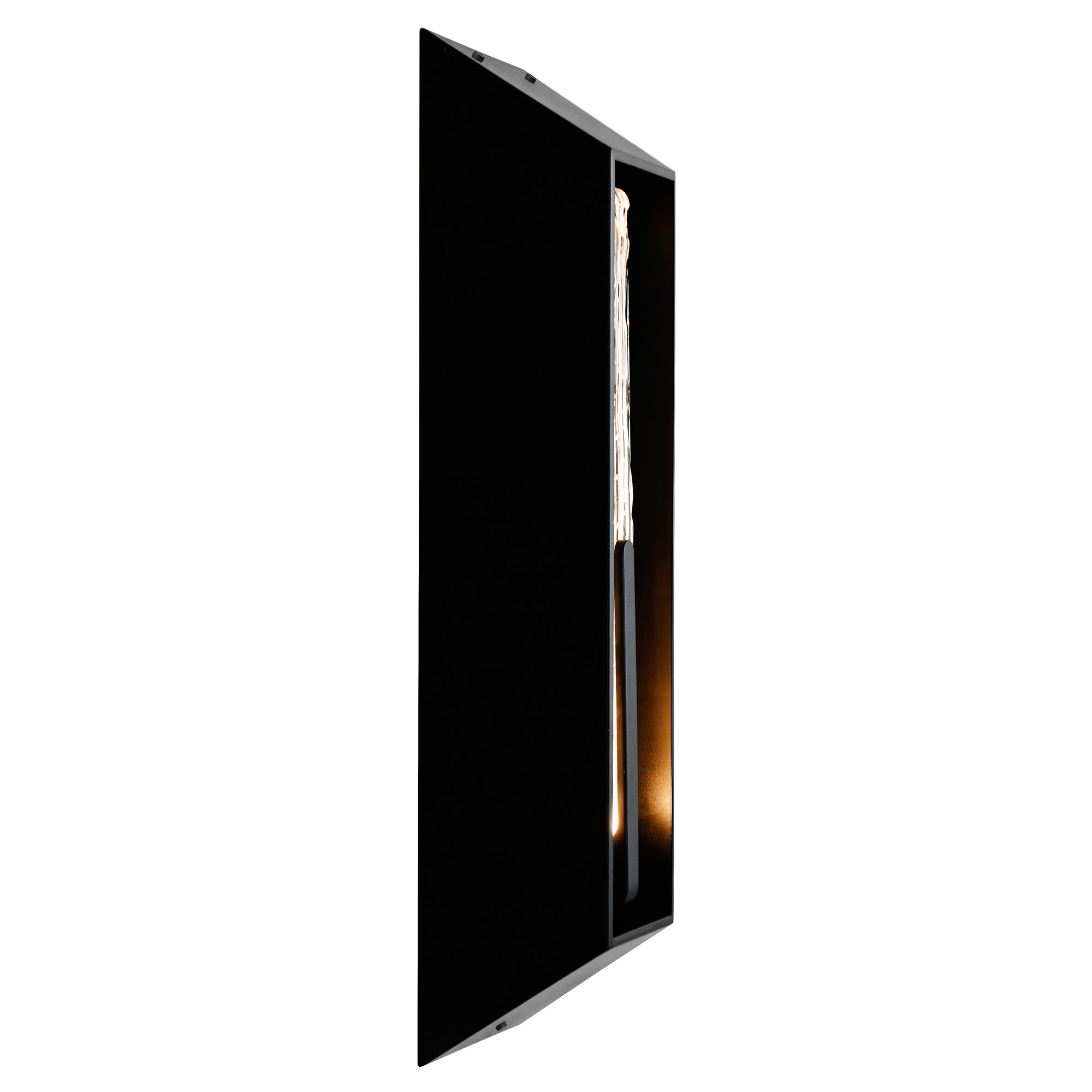 Curva Integrated LED 24in Sand Black Outdoor Wall Light with Handcrafted Glass