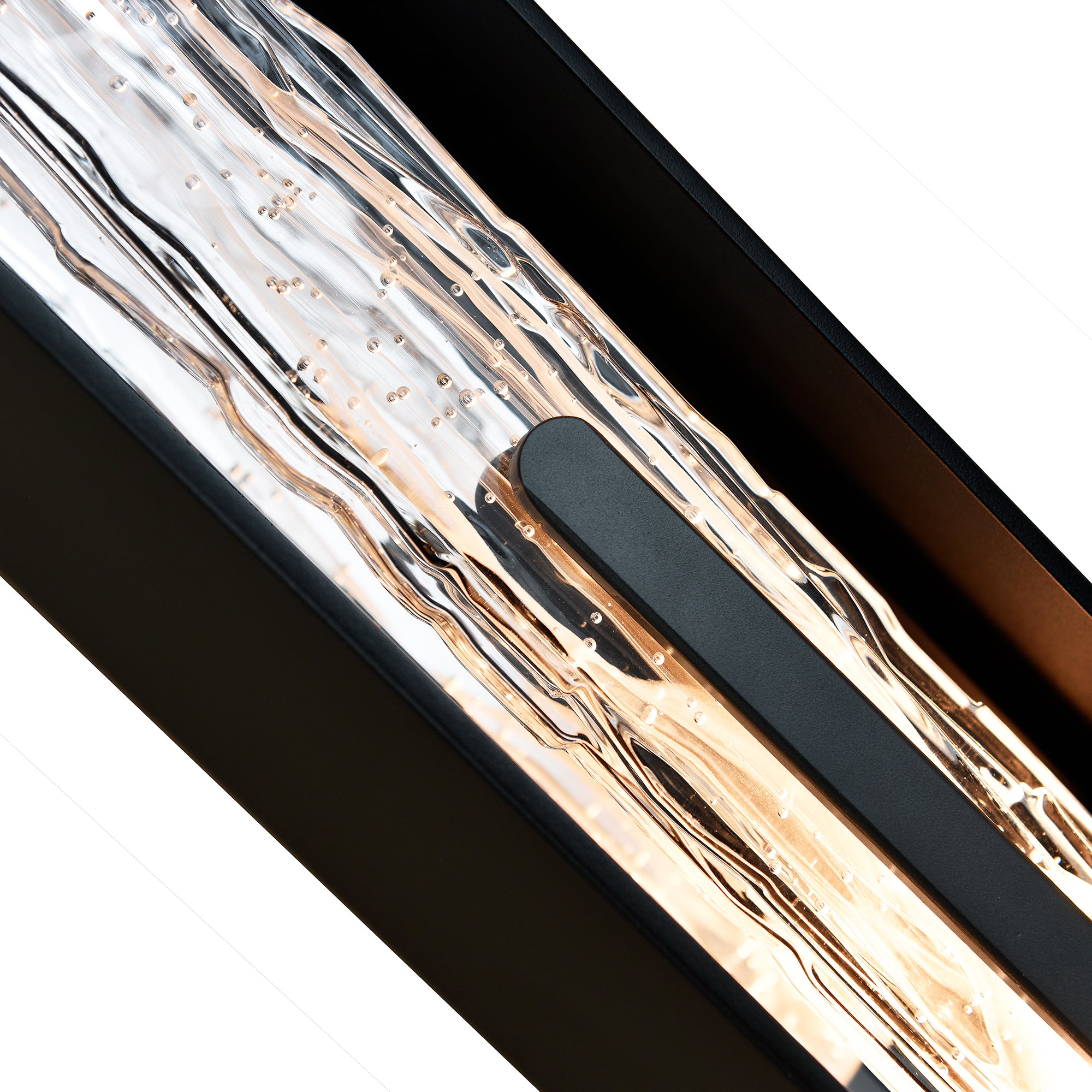 Curva Integrated LED 24in Sand Black Outdoor Wall Light with Handcrafted Glass