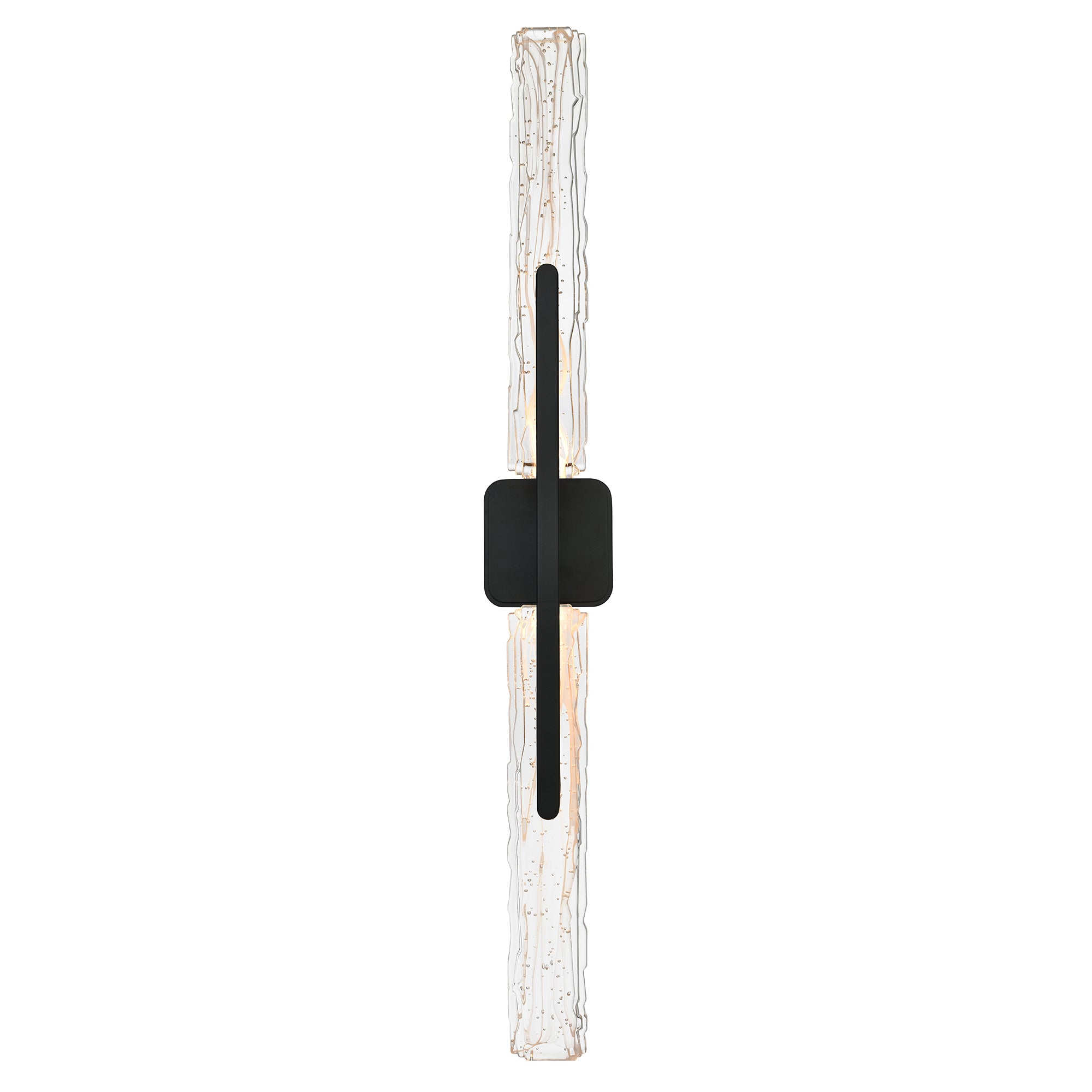Curva Integrated LED 36in Sand Black Indoor-Outdoor Wall Light with Handcrafted Glass