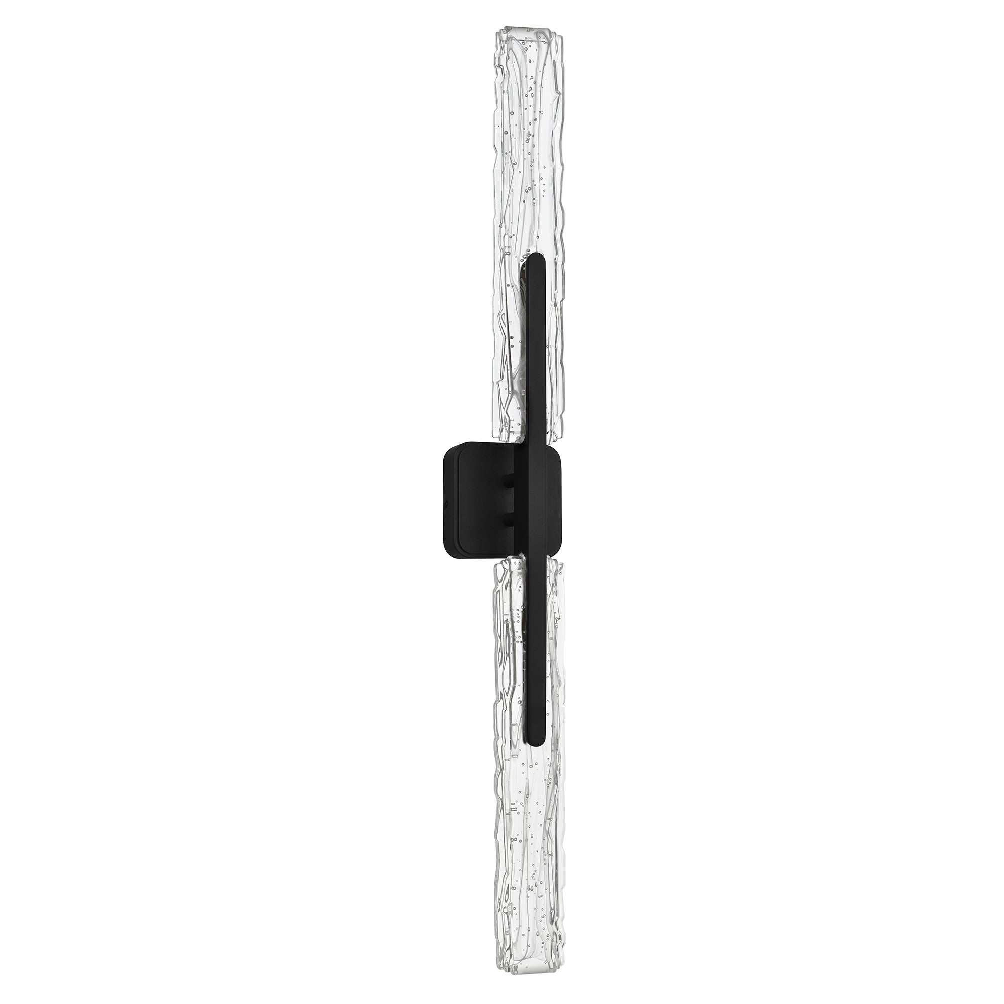 Curva Integrated LED 36in Sand Black Indoor-Outdoor Wall Light with Handcrafted Glass
