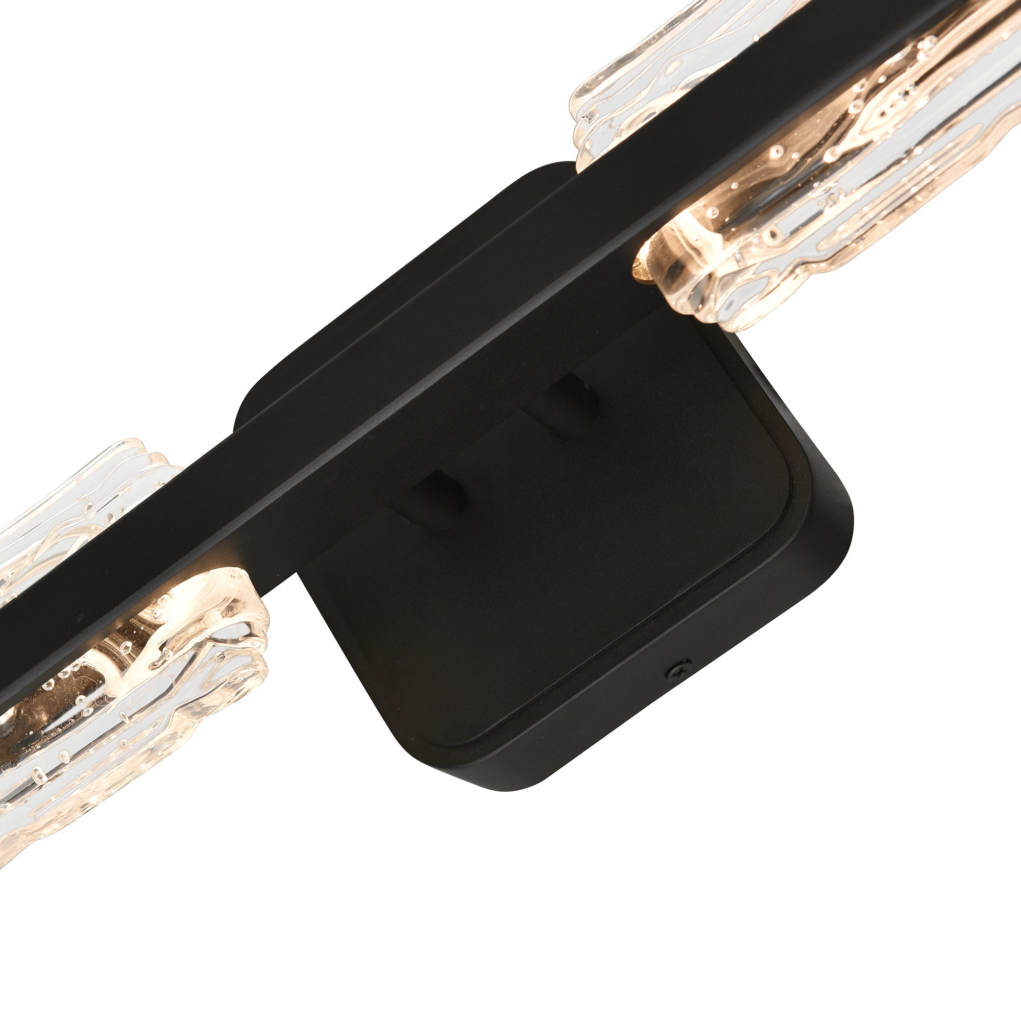 Curva Integrated LED 36in Sand Black Indoor-Outdoor Wall Light with Handcrafted Glass