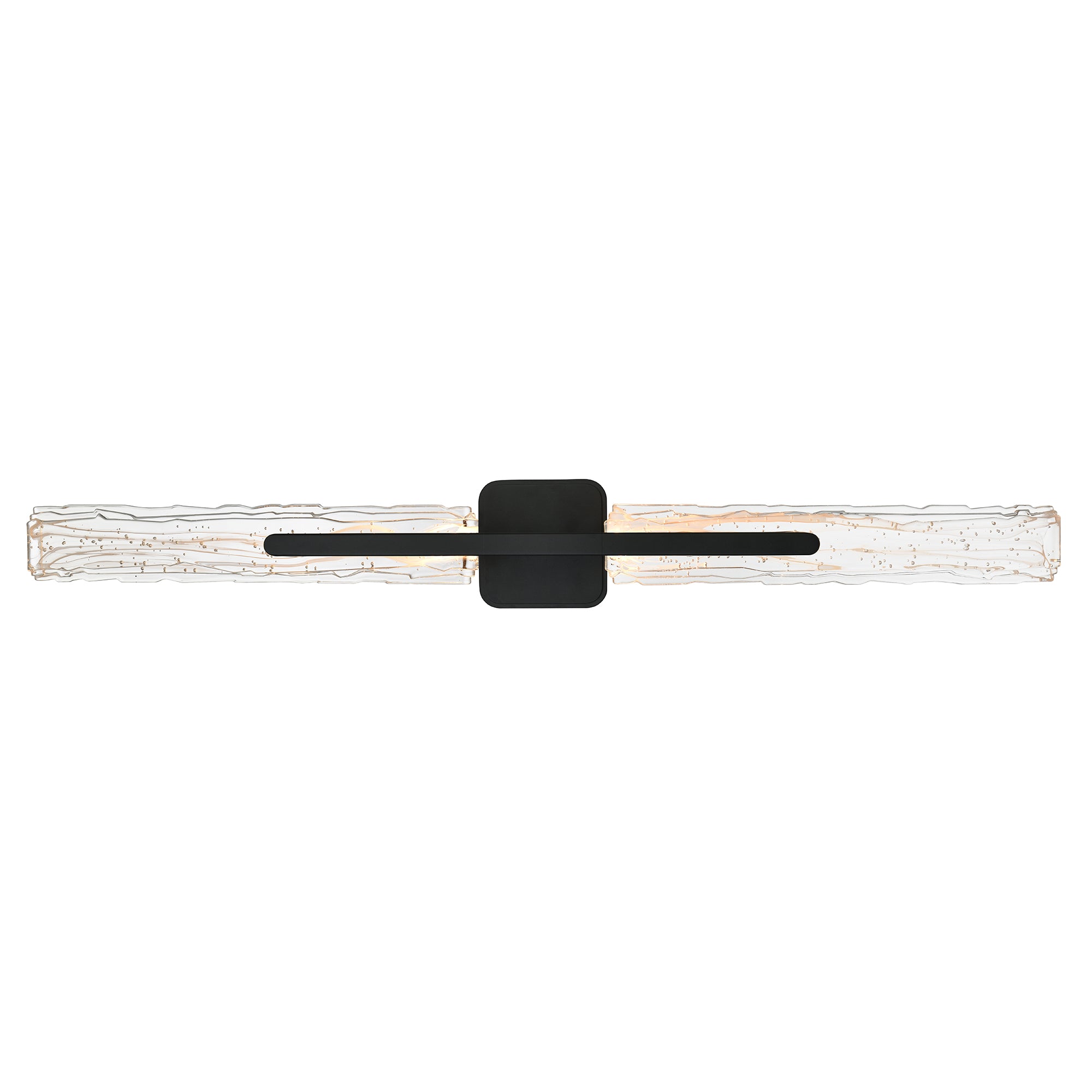 Curva Integrated LED 36in Sand Black Indoor-Outdoor Wall Light with Handcrafted Glass