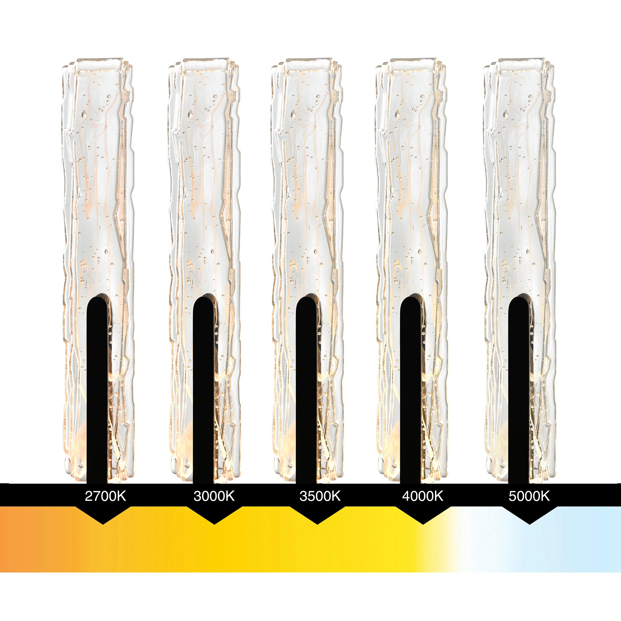 Curva Integrated LED 36in Sand Black Indoor-Outdoor Wall Light with Handcrafted Glass