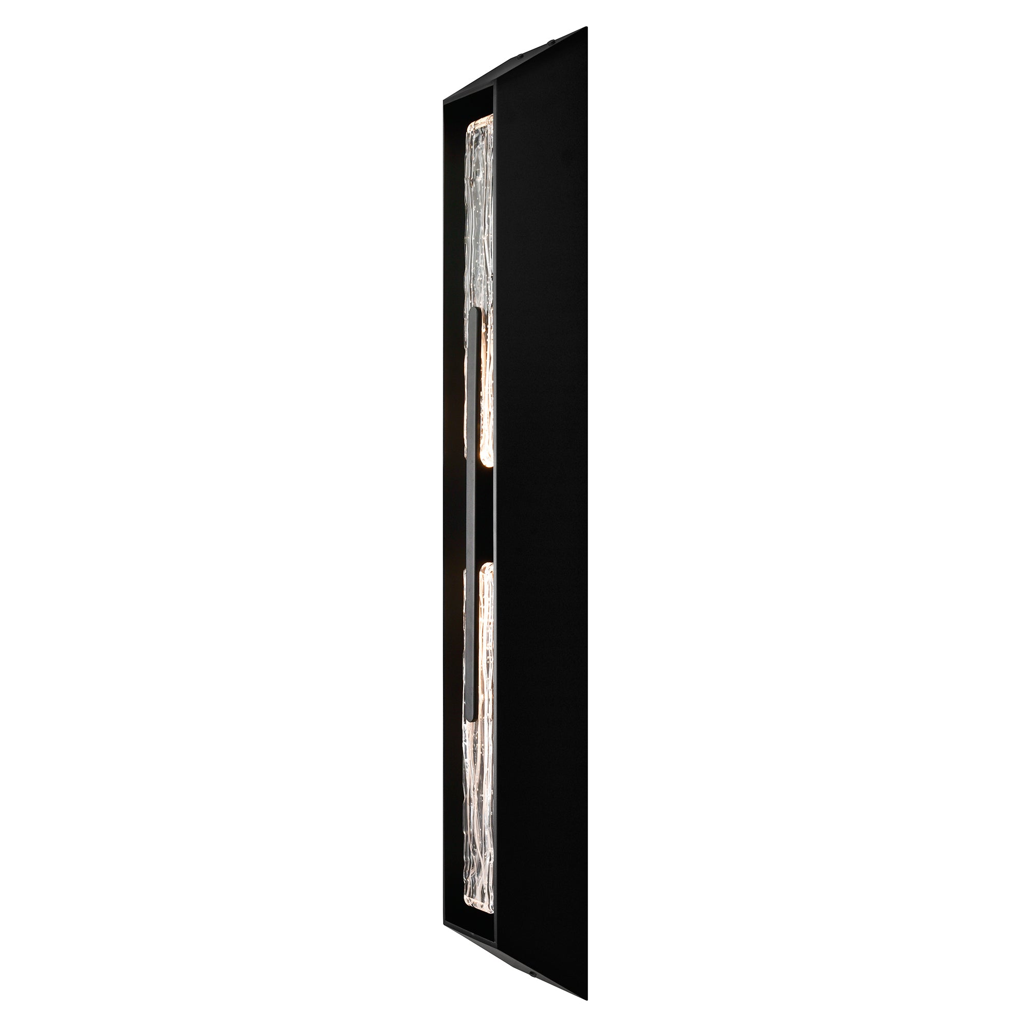 Curva Integrated LED 44in Sand Black Outdoor Wall Light with Handcrafted Glass